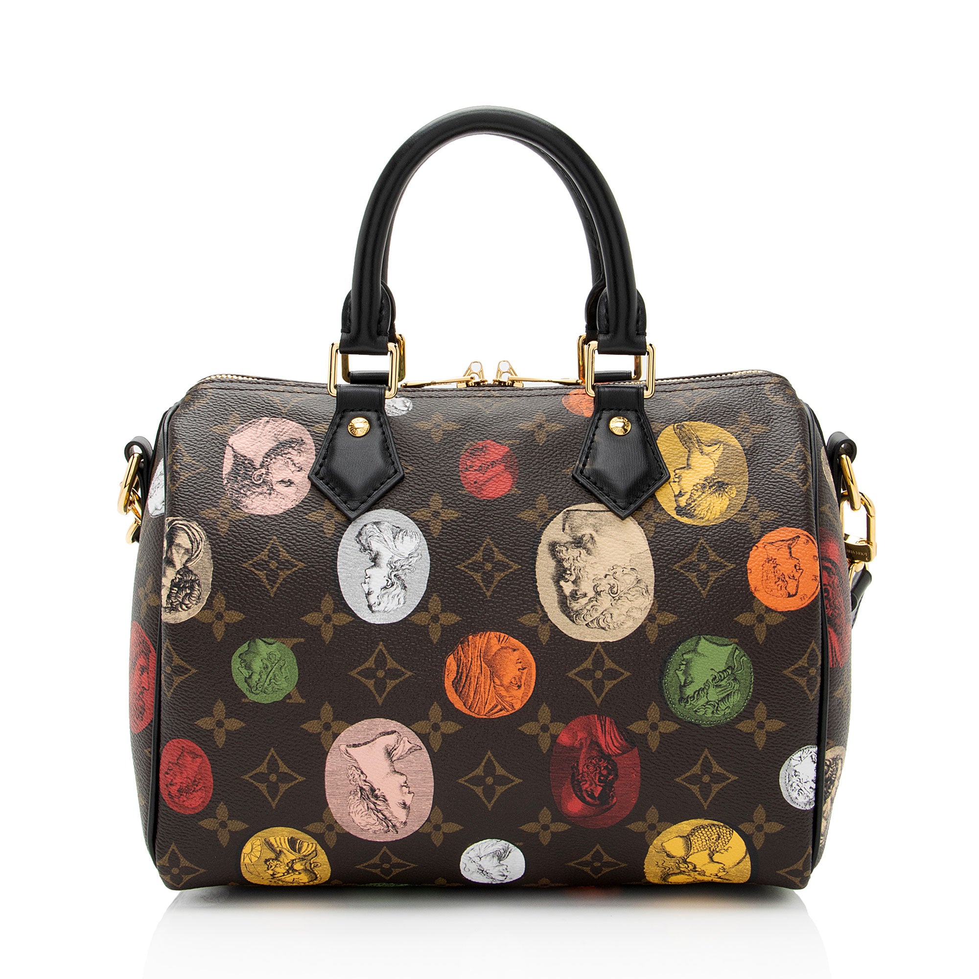 Louis Vuitton x Fornasetti Monogram Cameo Canvas Speedy Bandouliere 25 Satchel (SHF-GXLt9L)