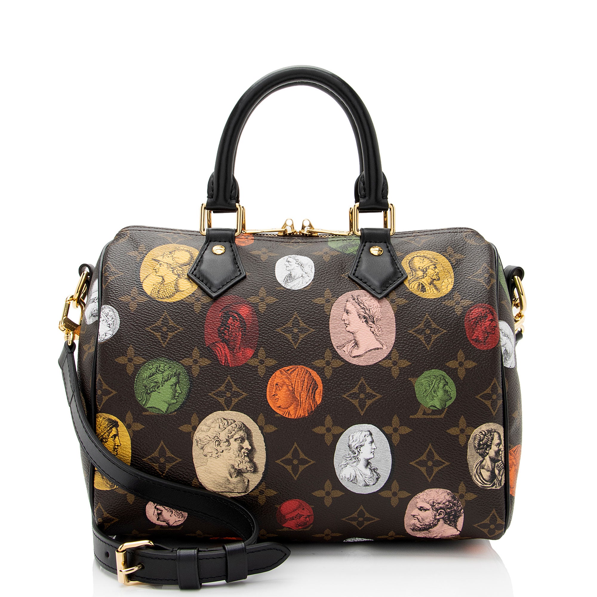 Louis Vuitton x Fornasetti Monogram Cameo Canvas Speedy Bandouliere 25 Satchel (SHF-GXLt9L)