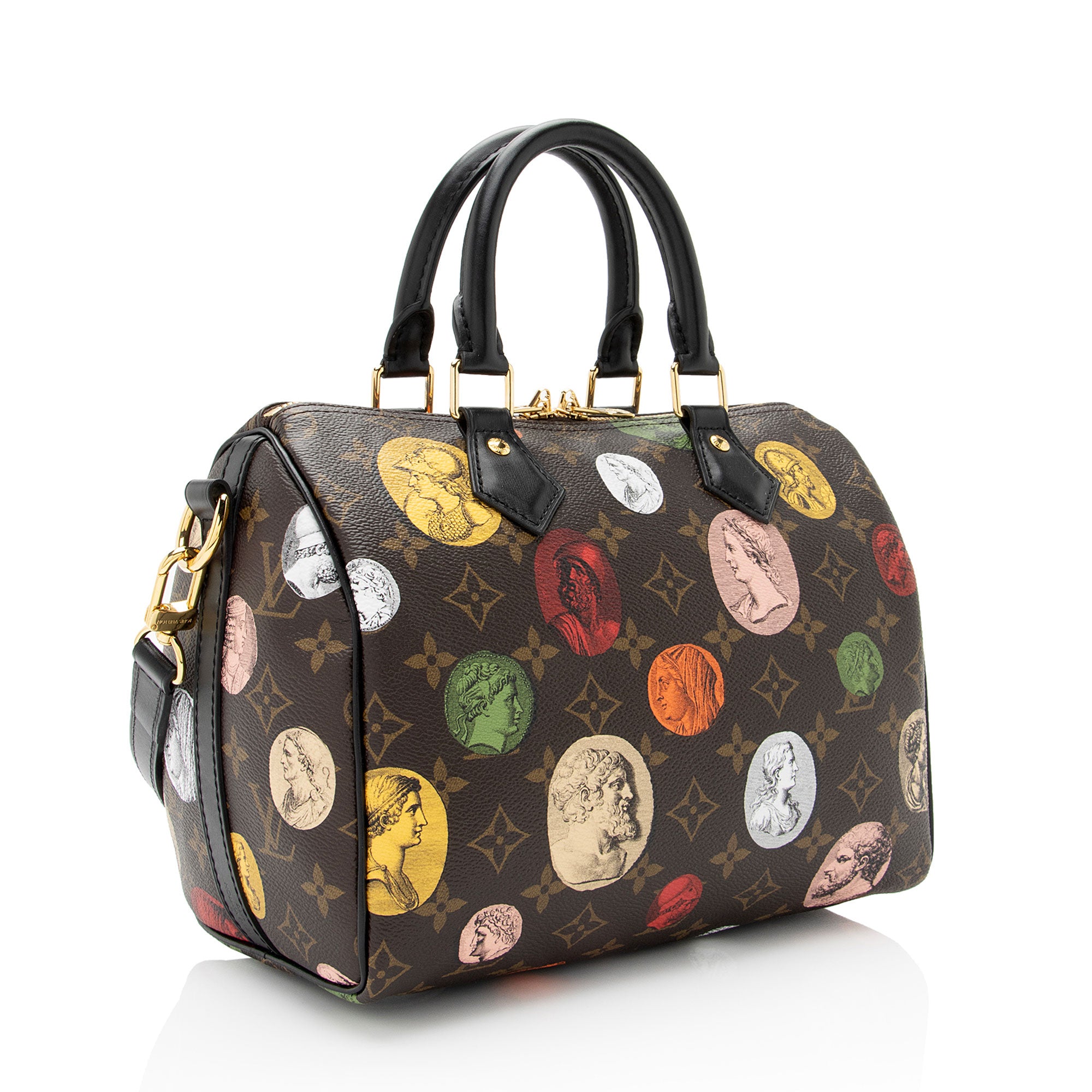 Louis Vuitton x Fornasetti Monogram Cameo Canvas Speedy Bandouliere 25 Satchel (SHF-GXLt9L)