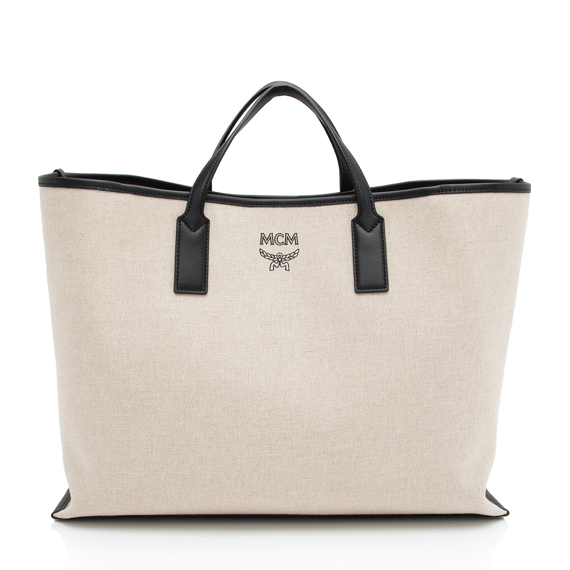 MCM Canvas Glitch Logo Aren Medium Shopper Tote (SHF-et7Nb7)