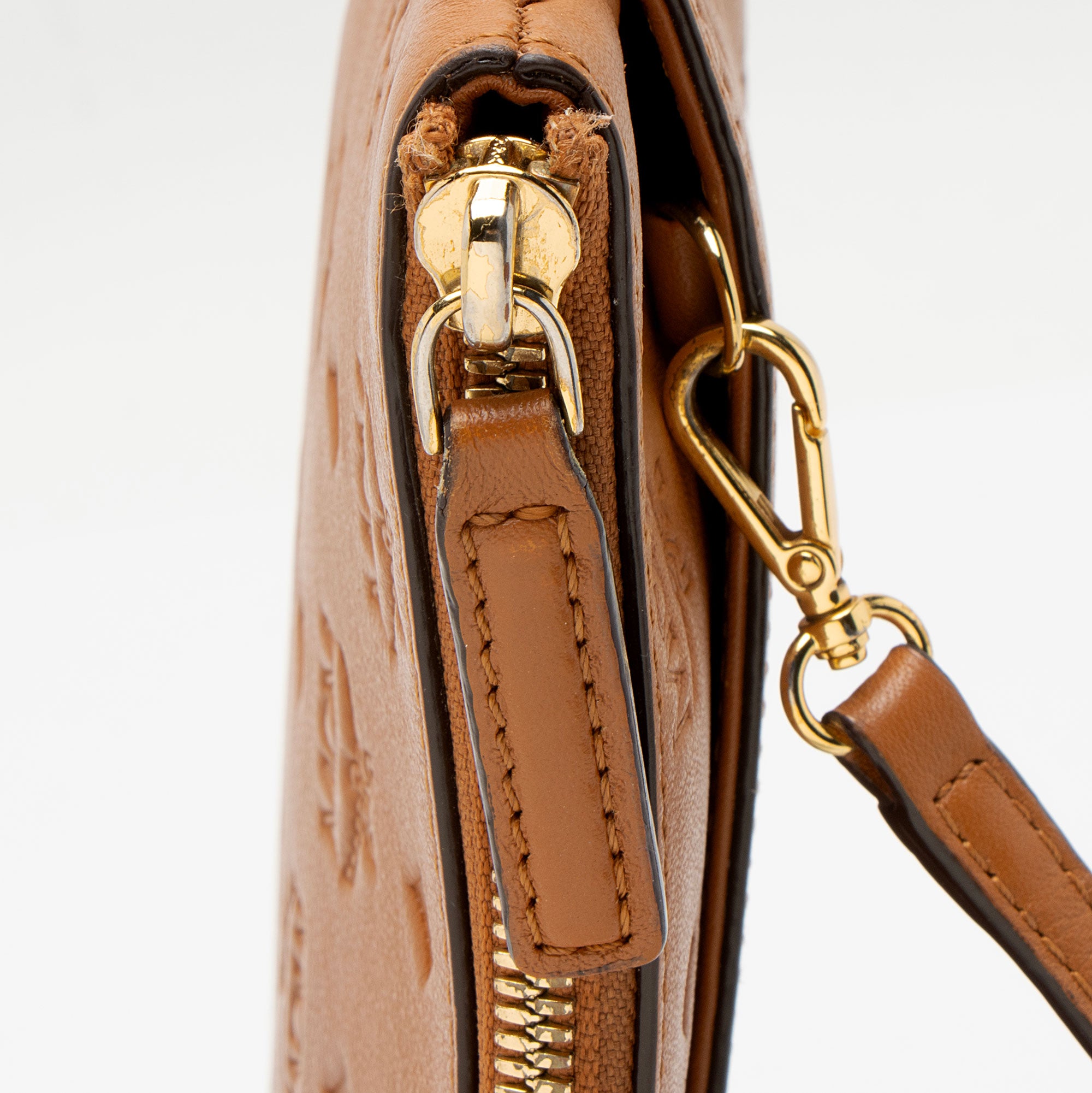 MCM Embossed Leather Aren Medium Crossbody
