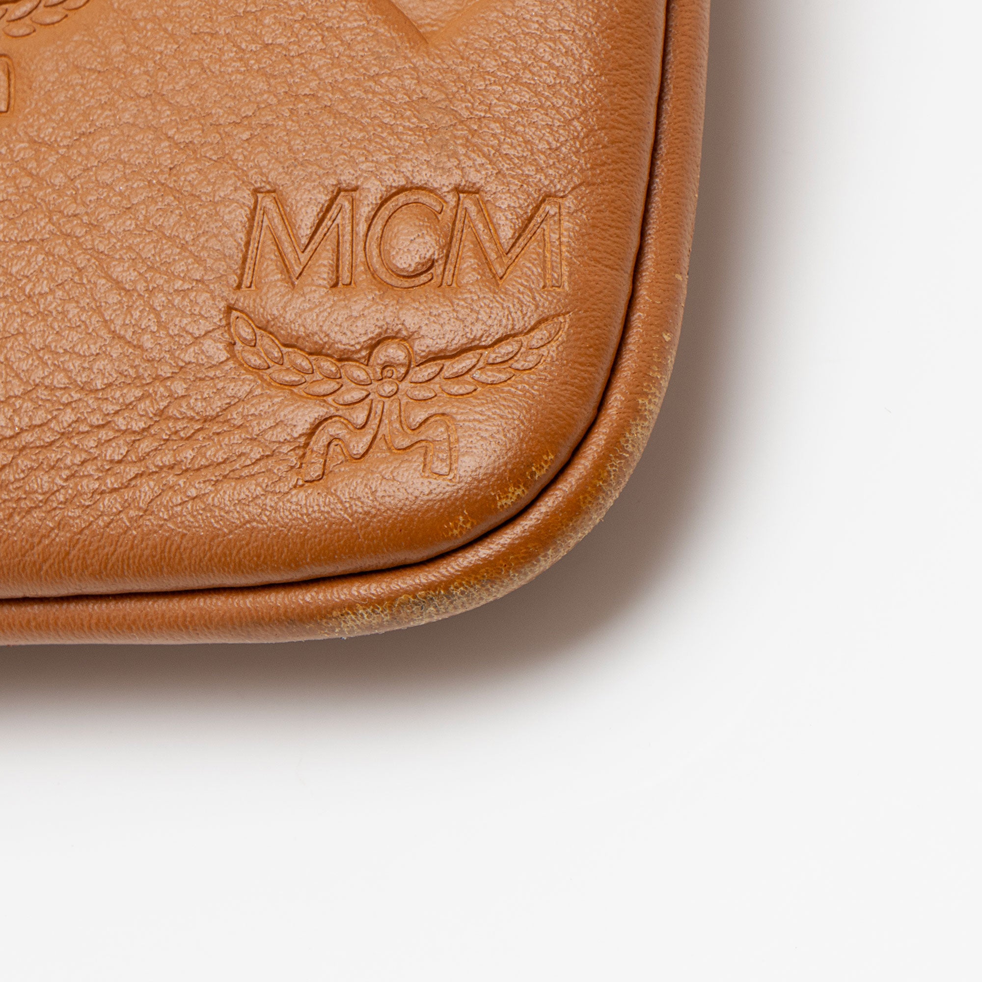 MCM Embossed Leather Aren Medium Crossbody