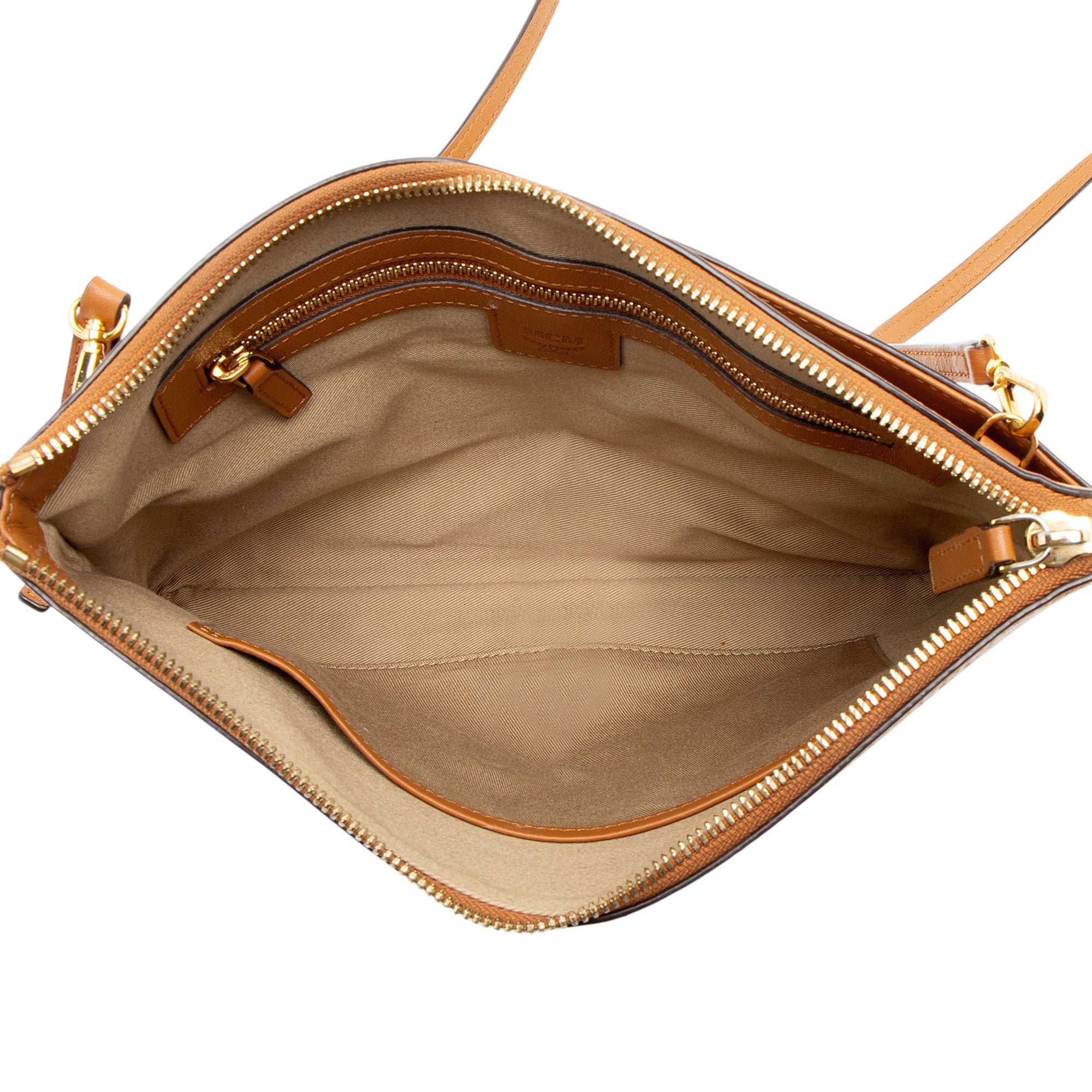 MCM Embossed Leather Aren Medium Crossbody