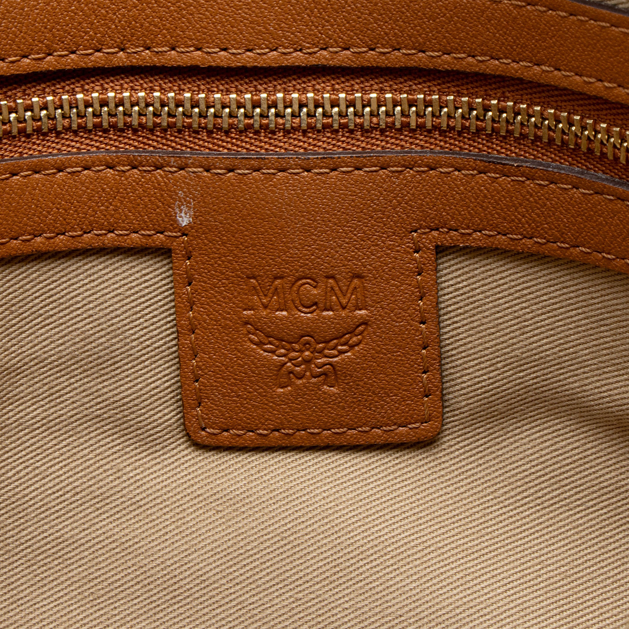 MCM Embossed Leather Aren Medium Crossbody