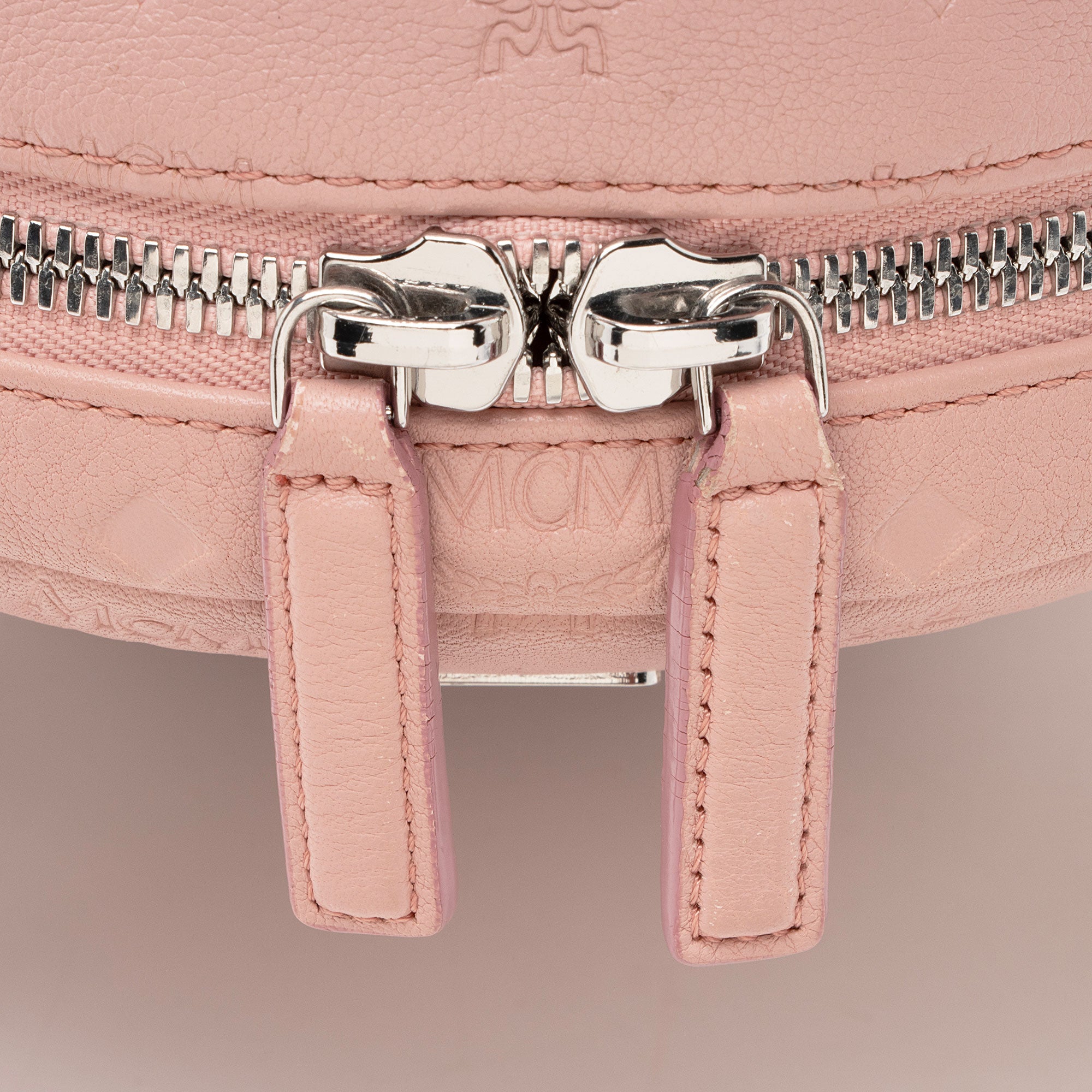 MCM Embossed Leather Small Backpack