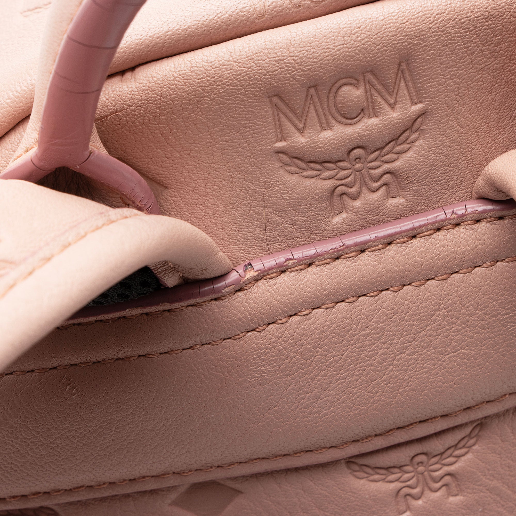MCM Embossed Leather Small Backpack