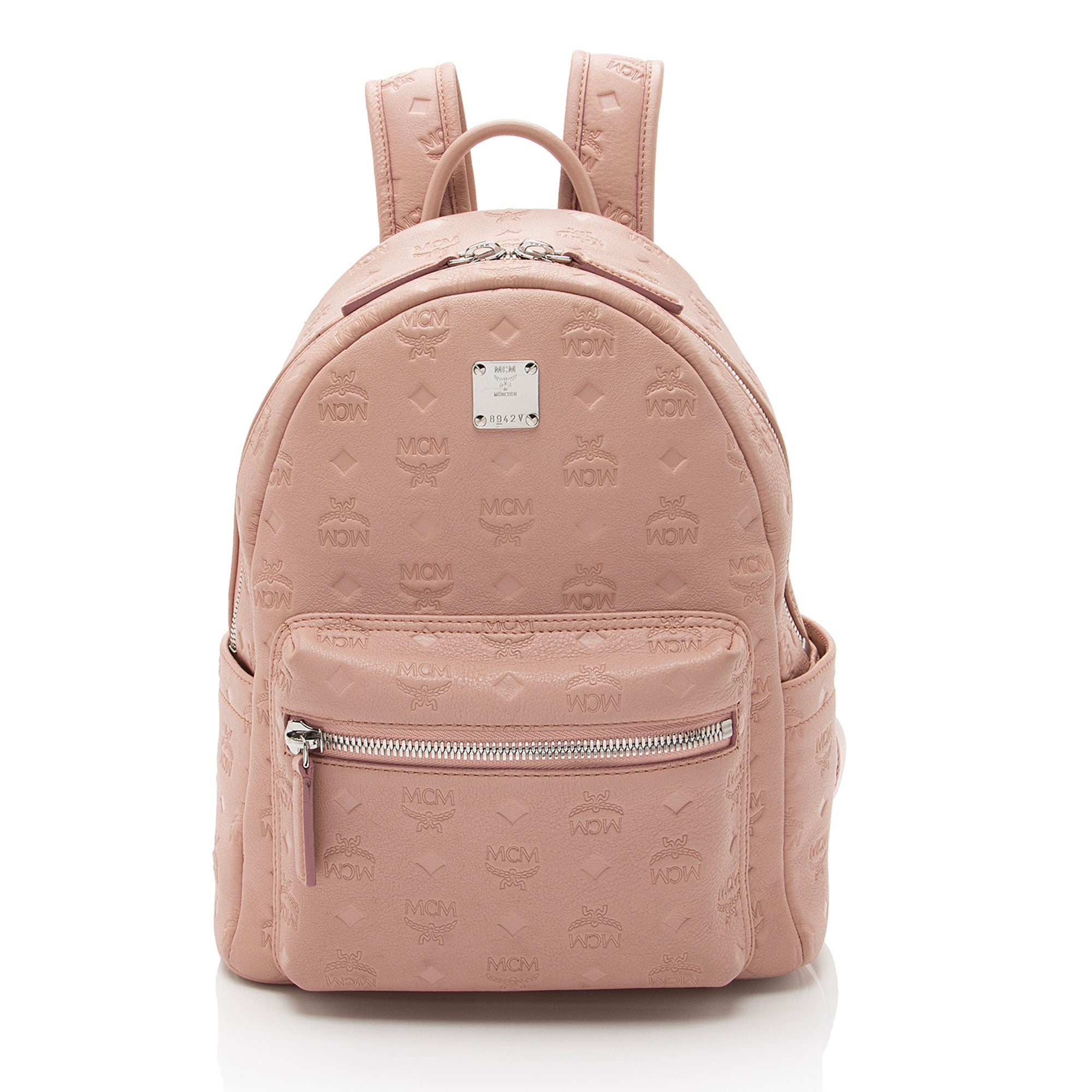 MCM Embossed Leather Small Backpack