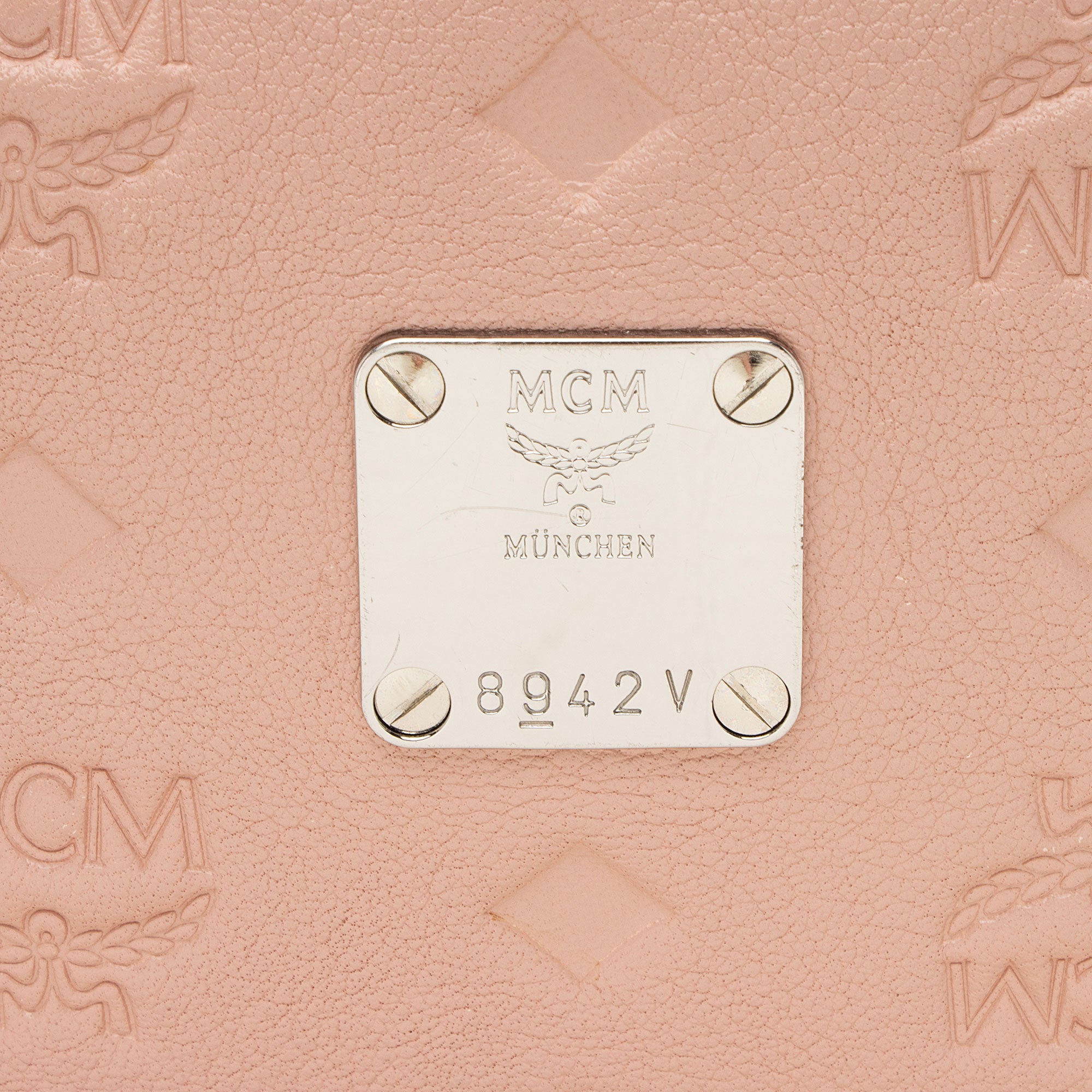 MCM Embossed Leather Small Backpack