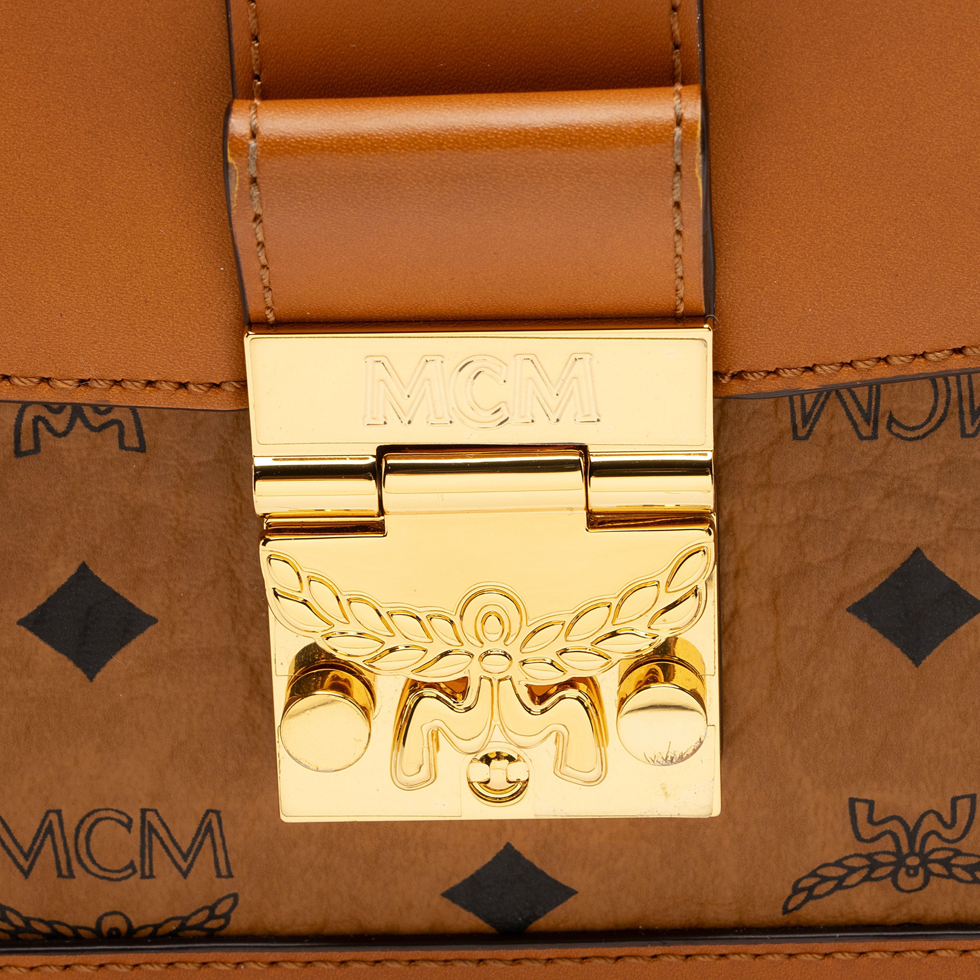 MCM Visetos Leather Tracy Shoulder Bag