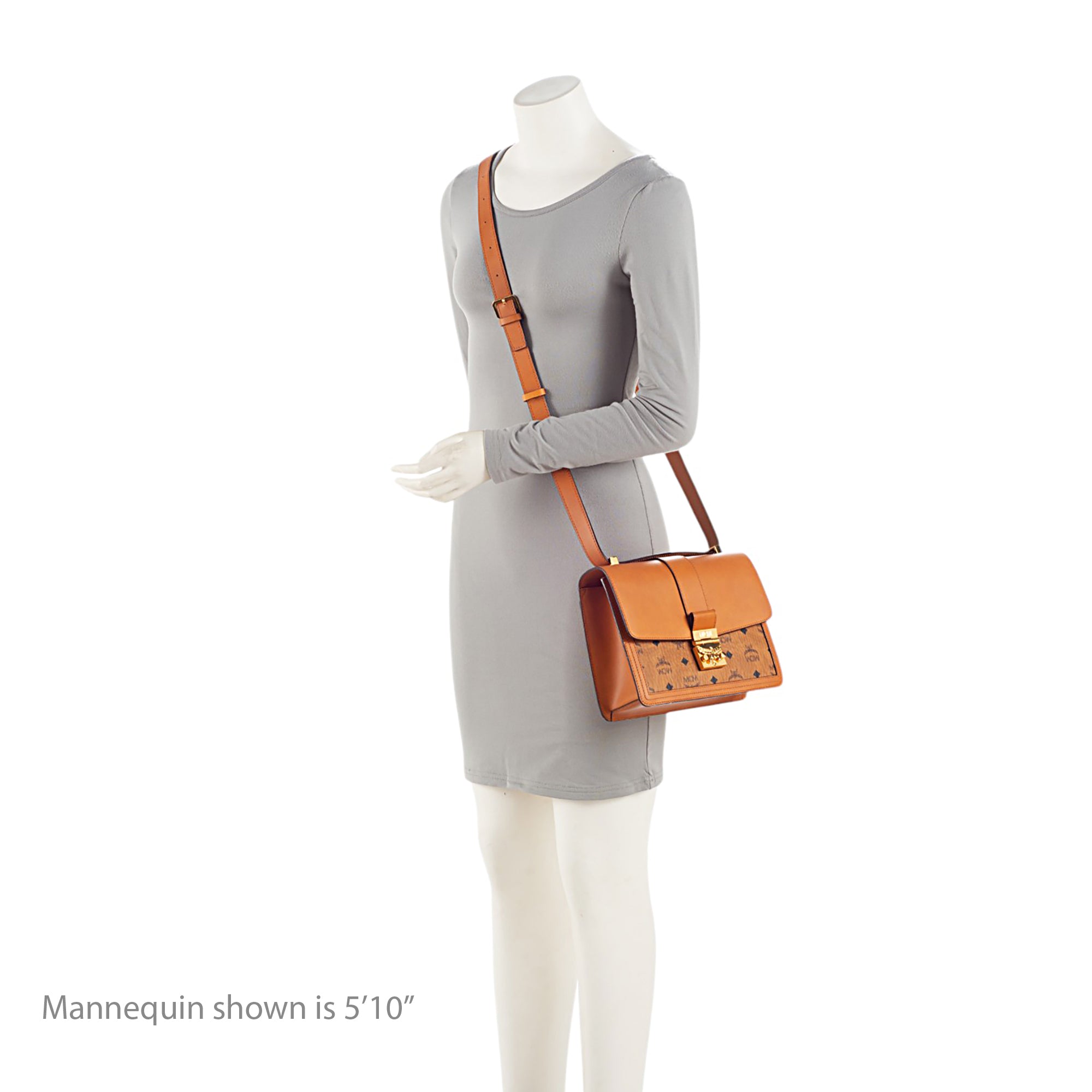 MCM Visetos Leather Tracy Shoulder Bag