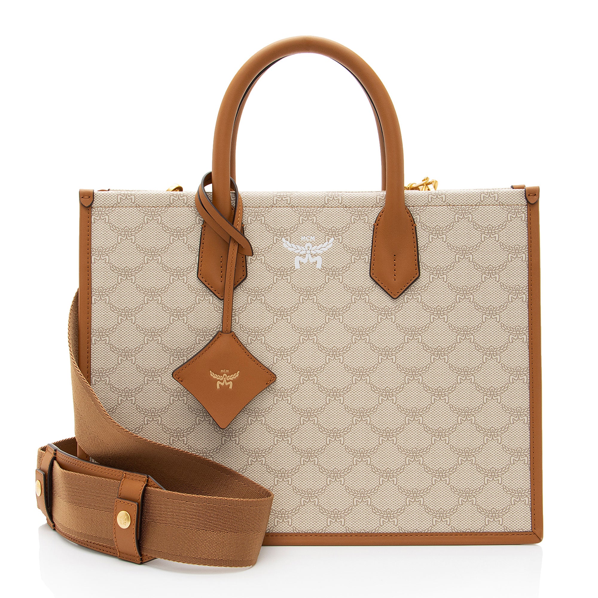 MCM Lauretos Canvas Himmel Medium Tote (SHF-RGtGV8)