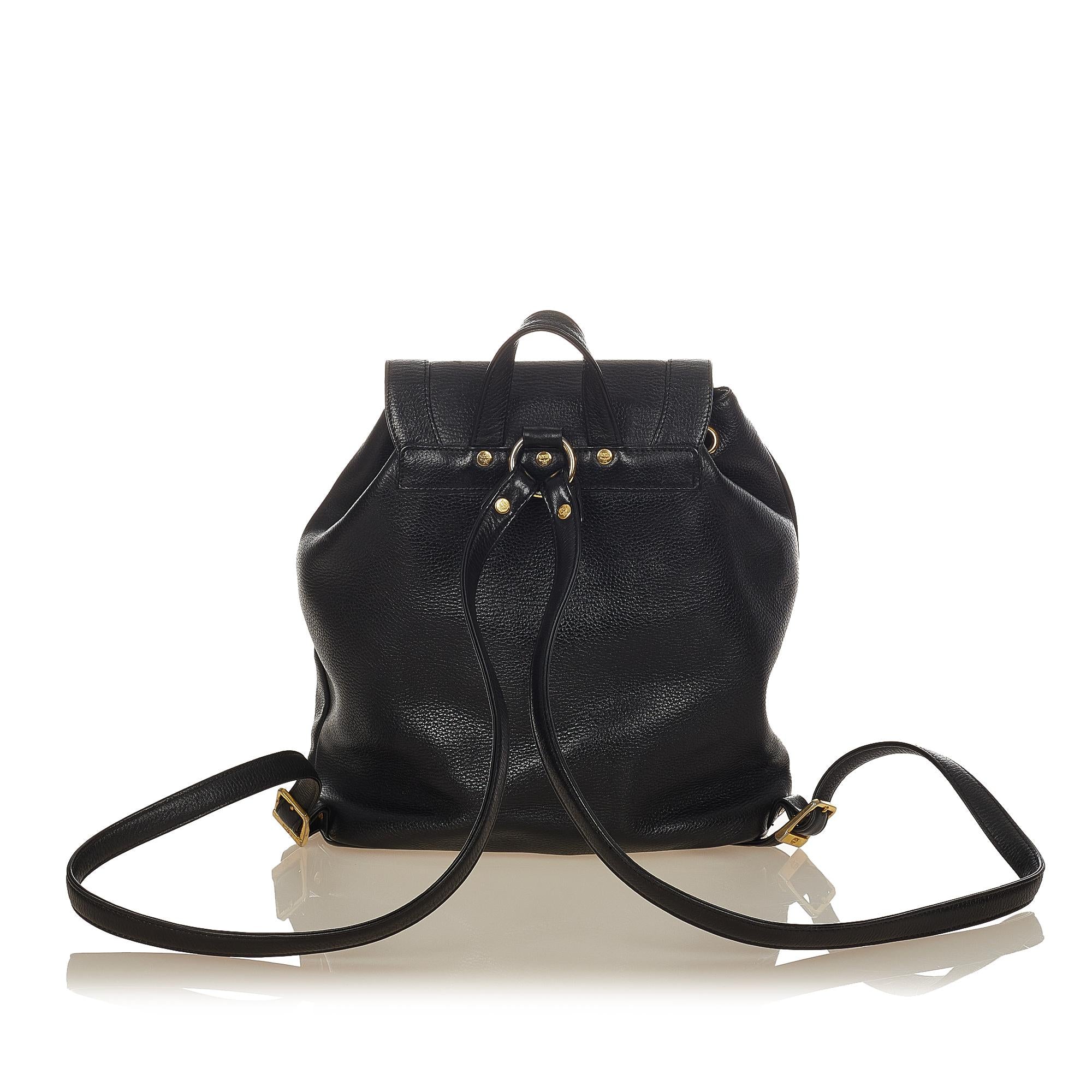MCM Leather Drawstring Backpack (SHG-34058)
