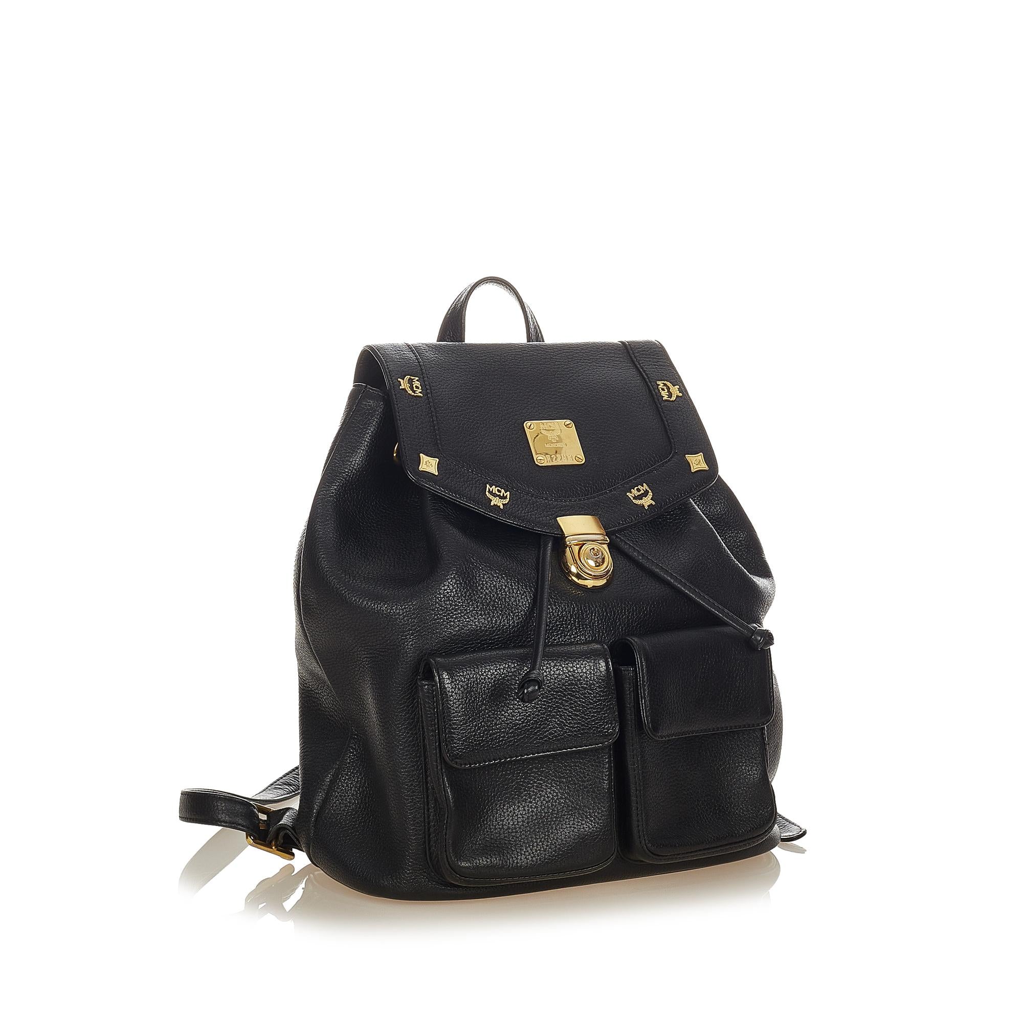 MCM Leather Drawstring Backpack (SHG-34058)