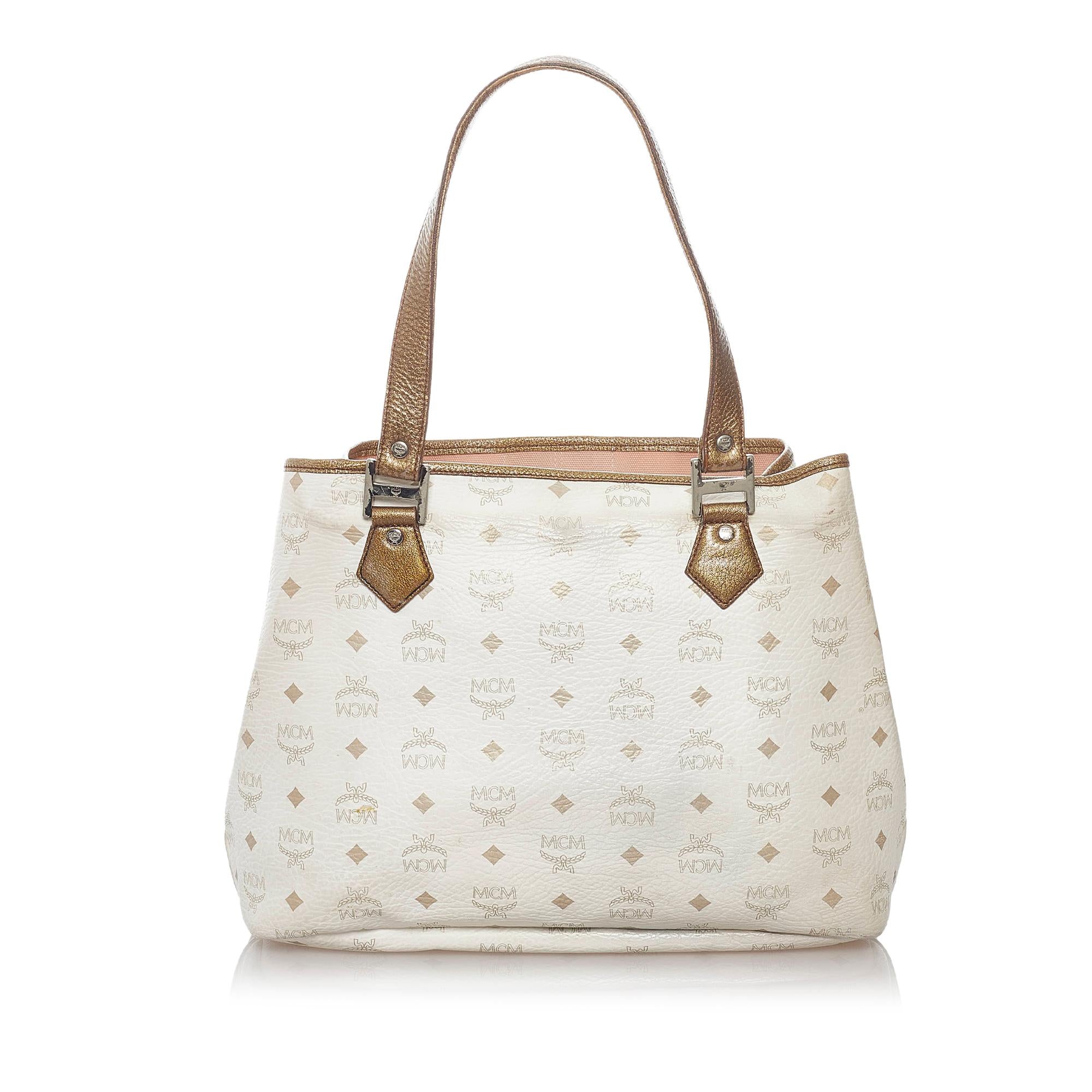 MCM Lion Visetos Leather Tote Bag (SHG-rouUZj)