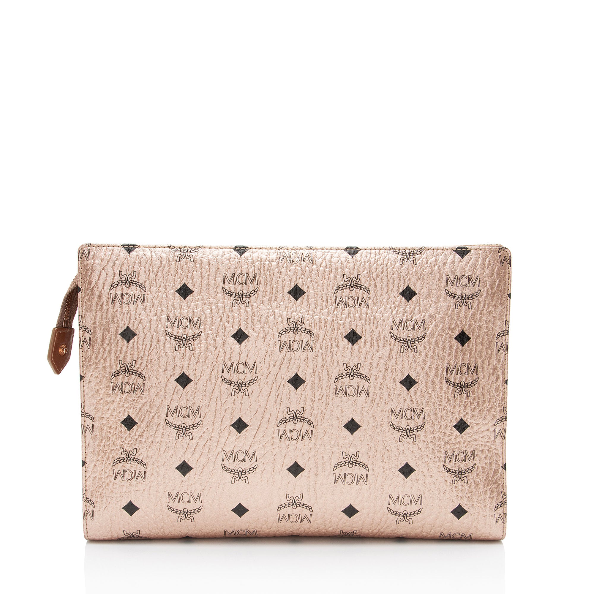 MCM Metallic Visetos Medium Zip Pouch