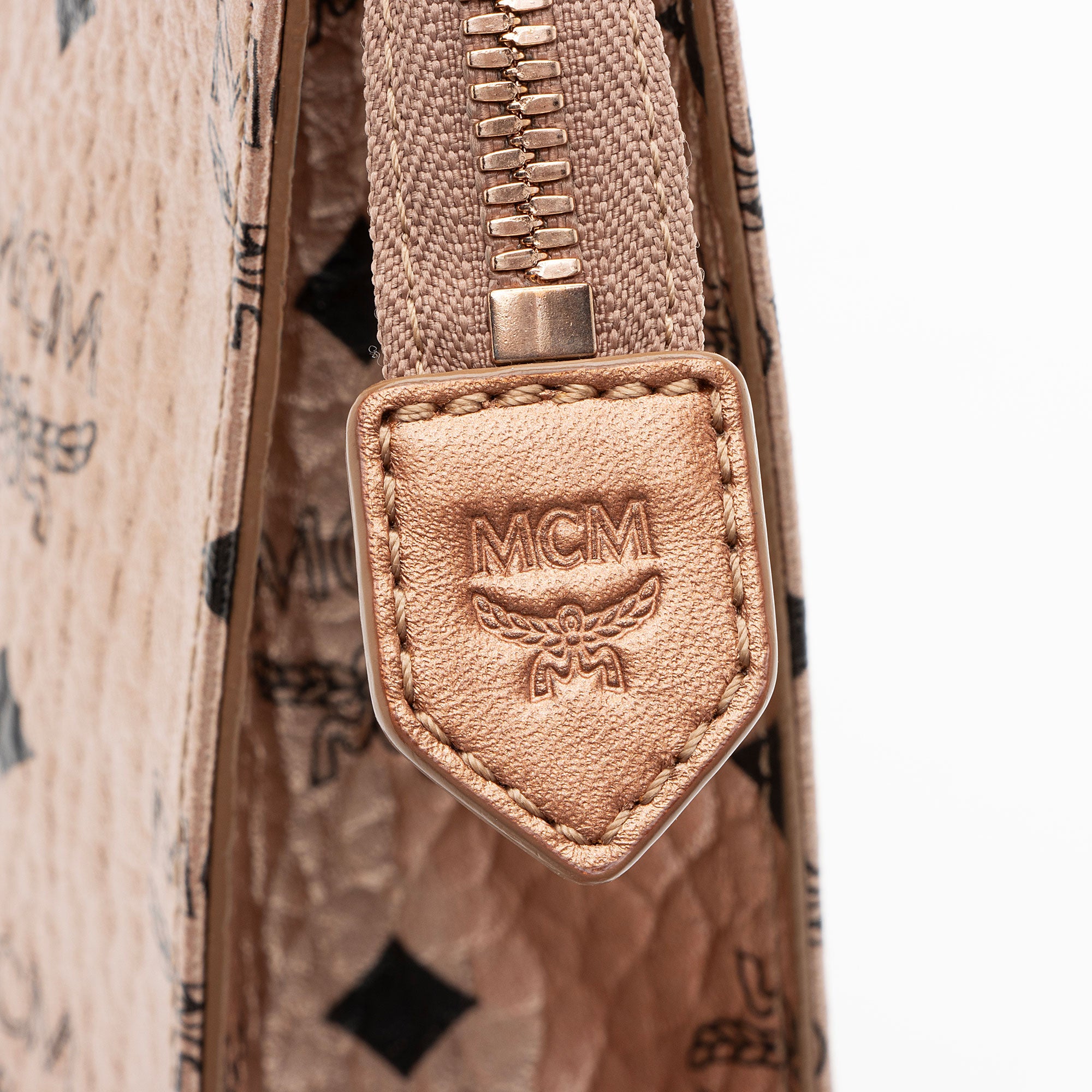 MCM Metallic Visetos Medium Zip Pouch