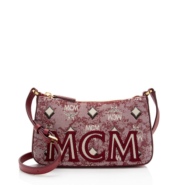 MCM Monogram Jacquard Aren Mini Shoulder Bag (SHF-KaFc7J)