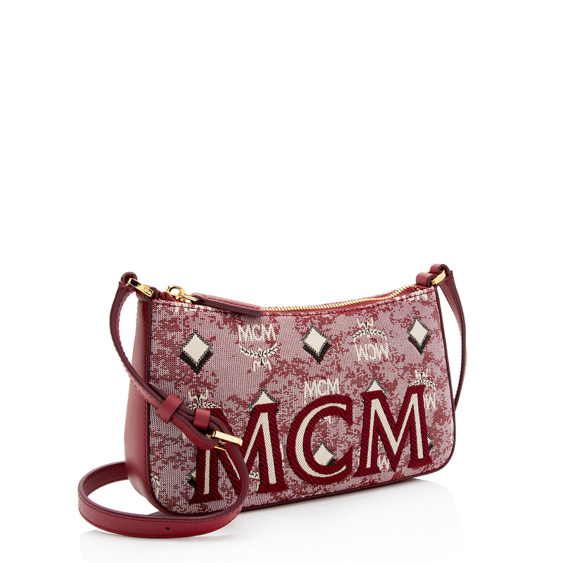 MCM Vintage Monogram Jacquard Aren Mini Shoulder Bag (SHF-KaFc7J)