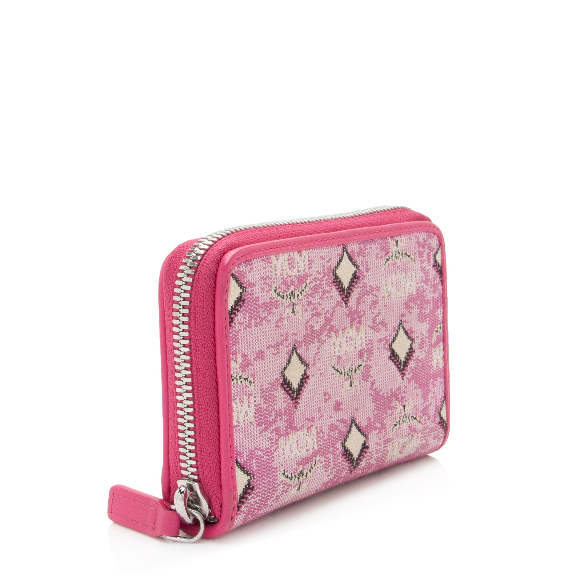 MCM Vintage Monogram Jacquard Zip Around Coin Pouch (SHF-tjc1tM)