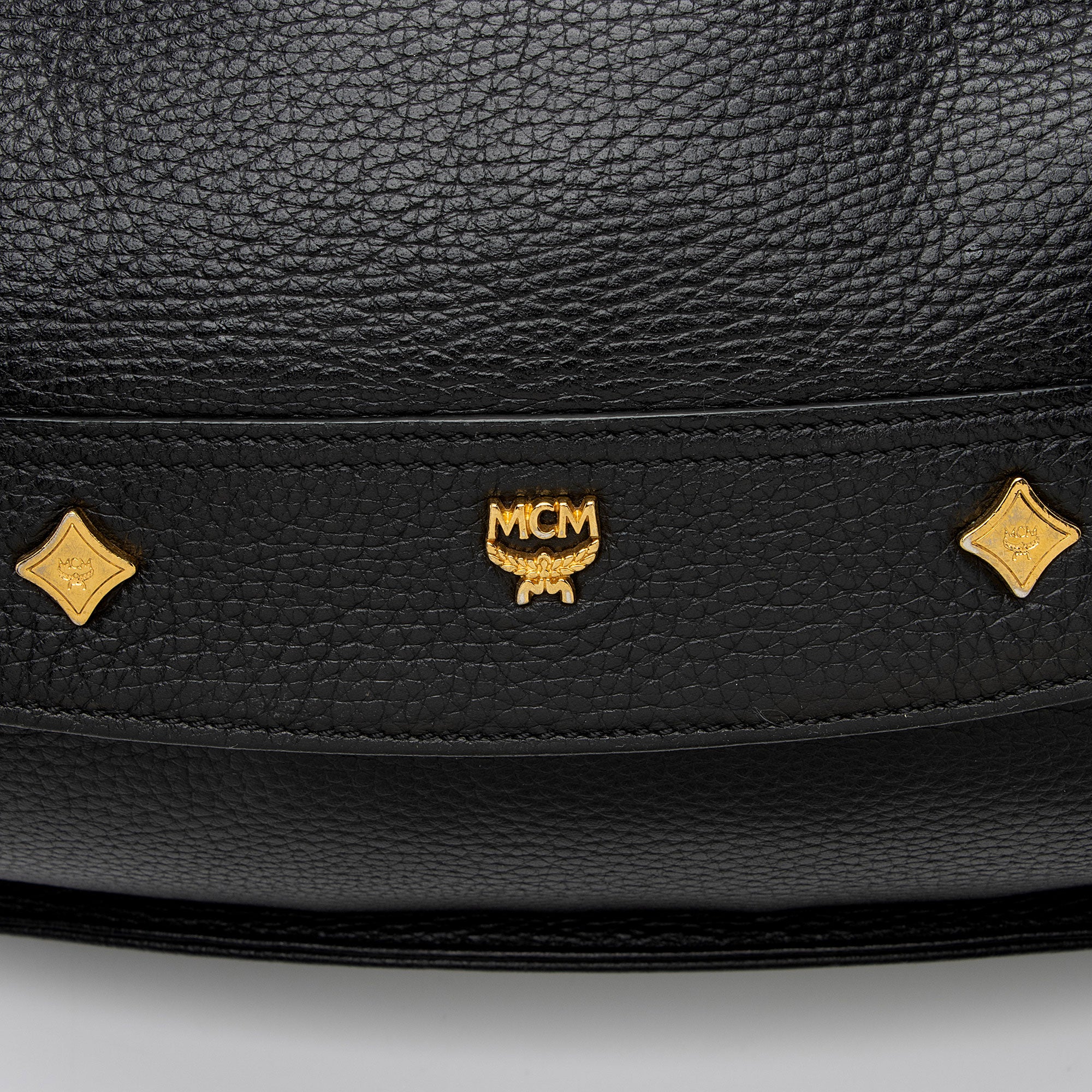 MCM Vintage Leather Charms Drawstring Shoulder Bag