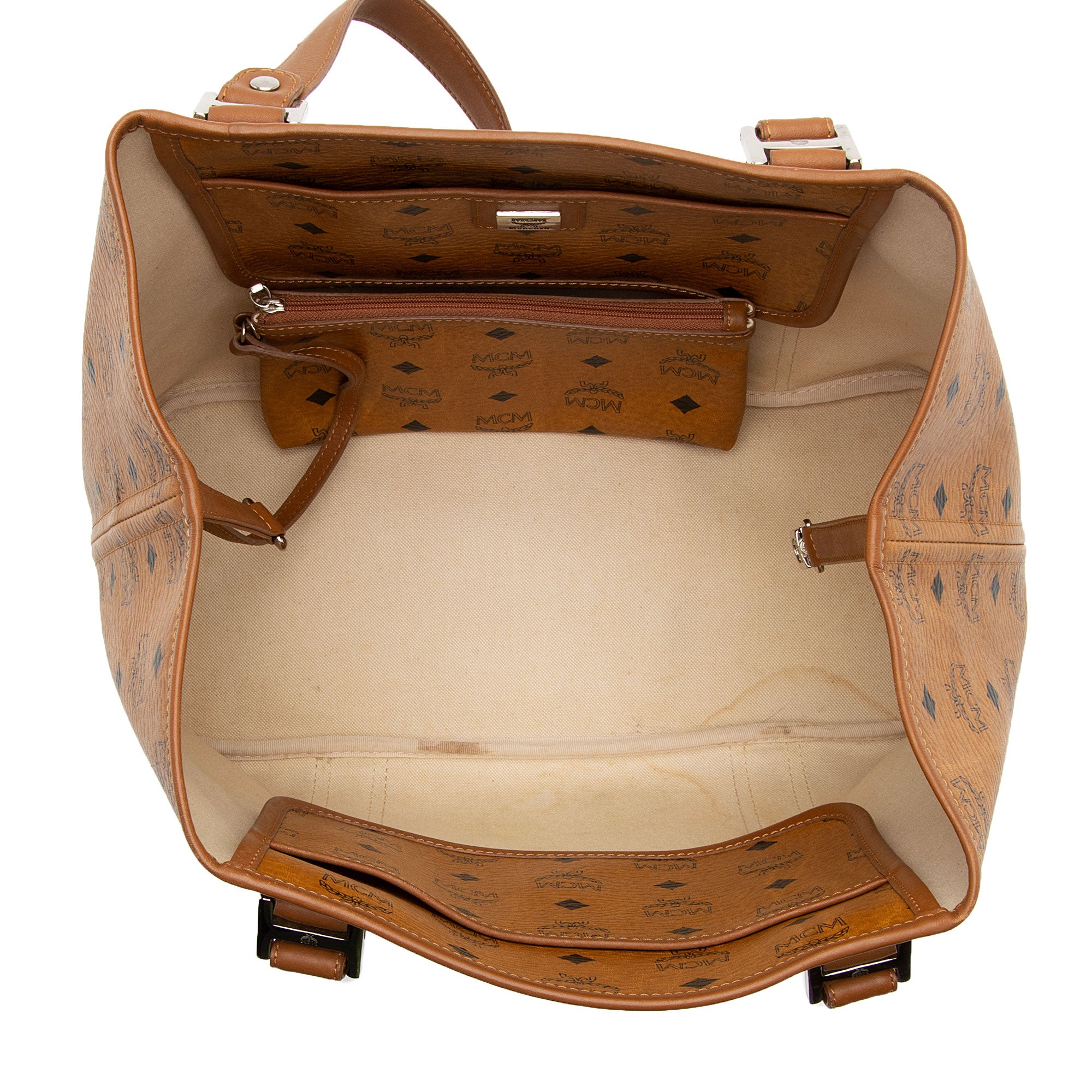 MCM Vintage Visetos Medium Shopper Tote with Pochette (SHF-o5bpVh)