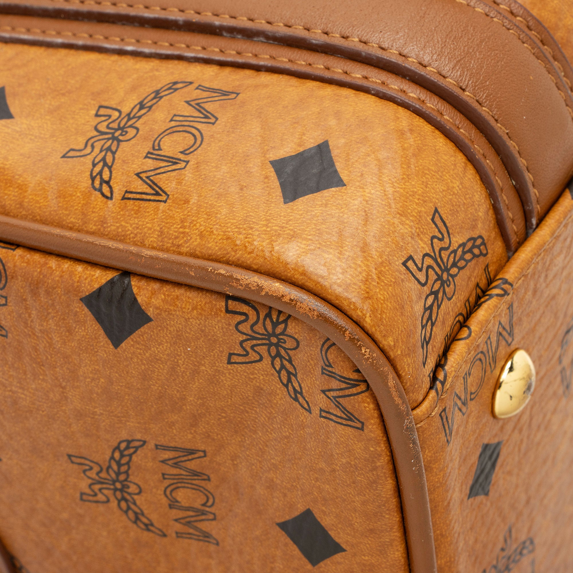 MCM Visetos Small Boston Bag