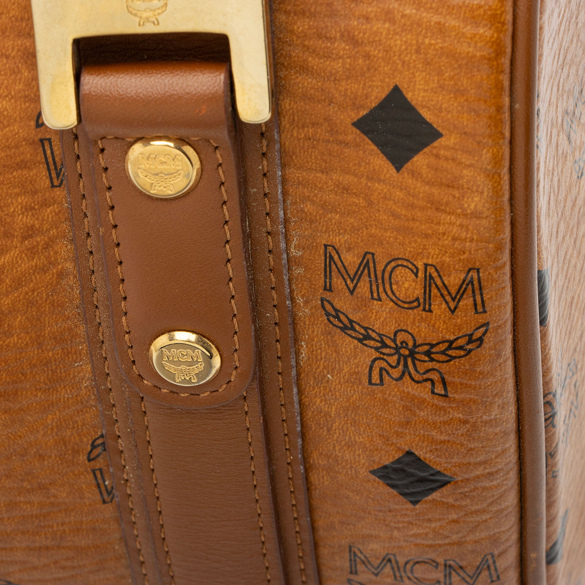 MCM Visetos Small Boston Bag
