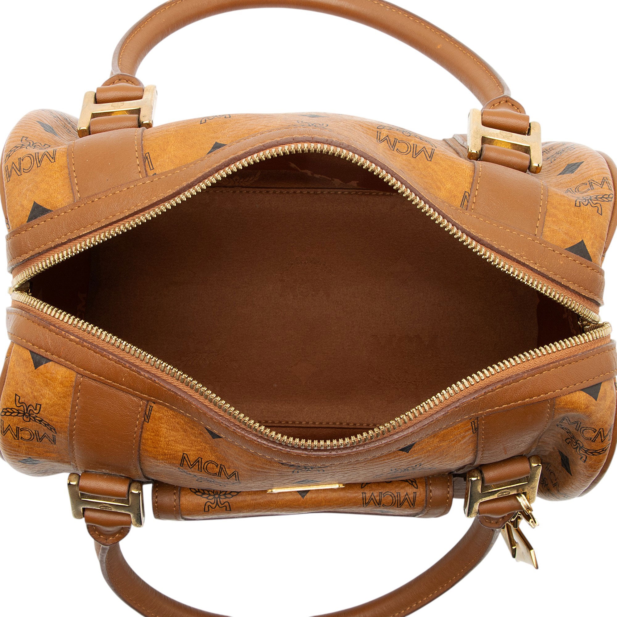 MCM Visetos Small Boston Bag
