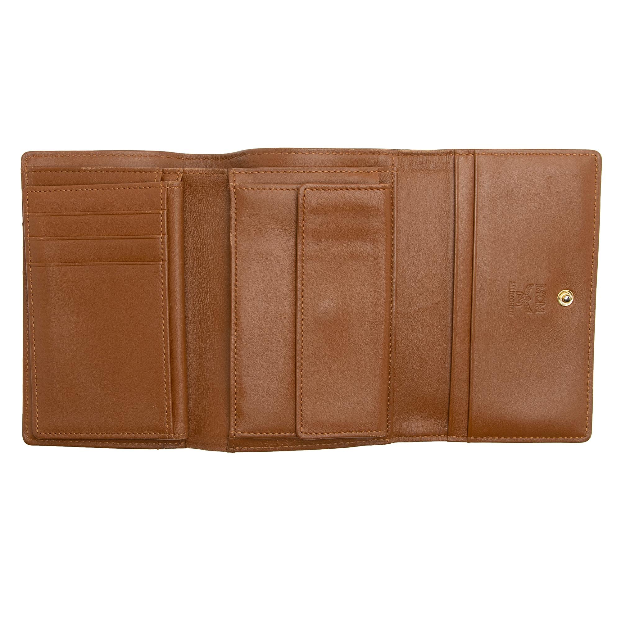 MCM Vintage Visetos Stripe Tri-Fold Wallet (SHF-23118)