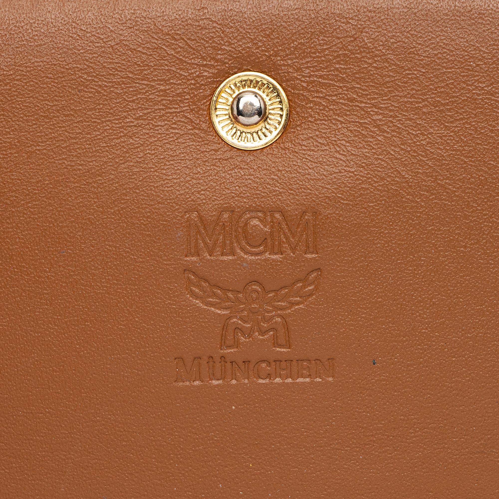 MCM Vintage Visetos Stripe Tri-Fold Wallet (SHF-23118)