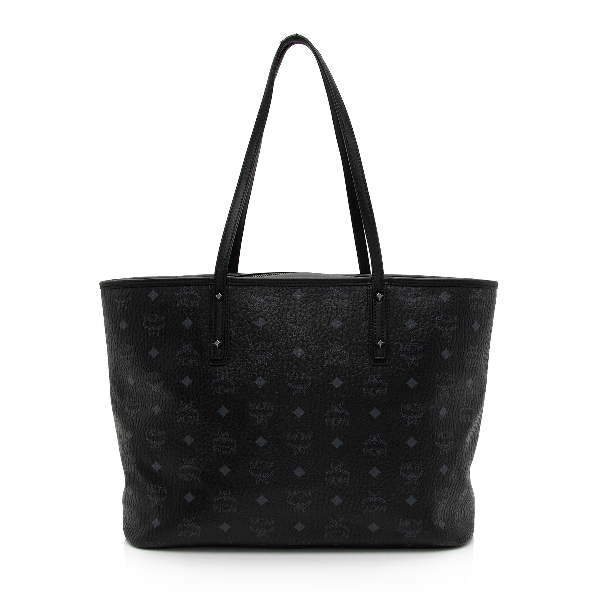MCM Visetos Anya Top Zip Medium Shopper Tote (SHF-agJ8tU)