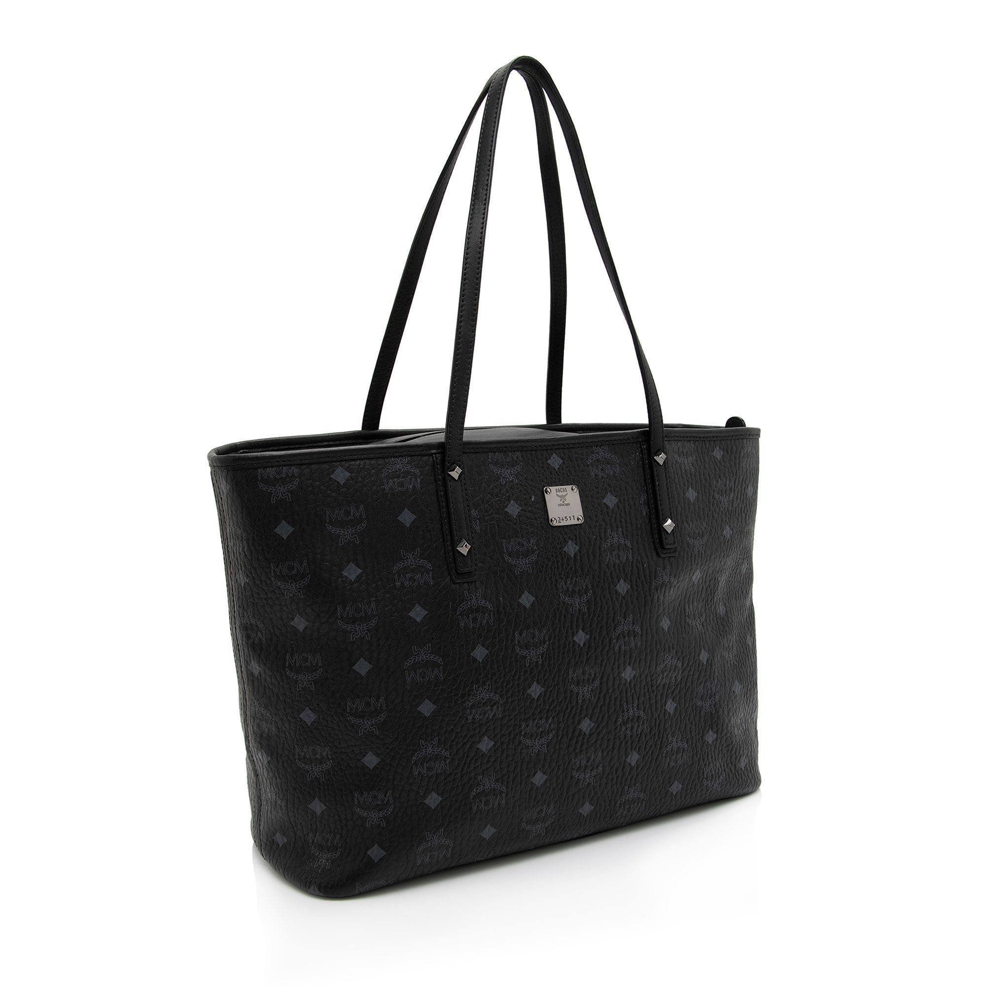 MCM Visetos Anya Top Zip Medium Shopper Tote (SHF-agJ8tU)