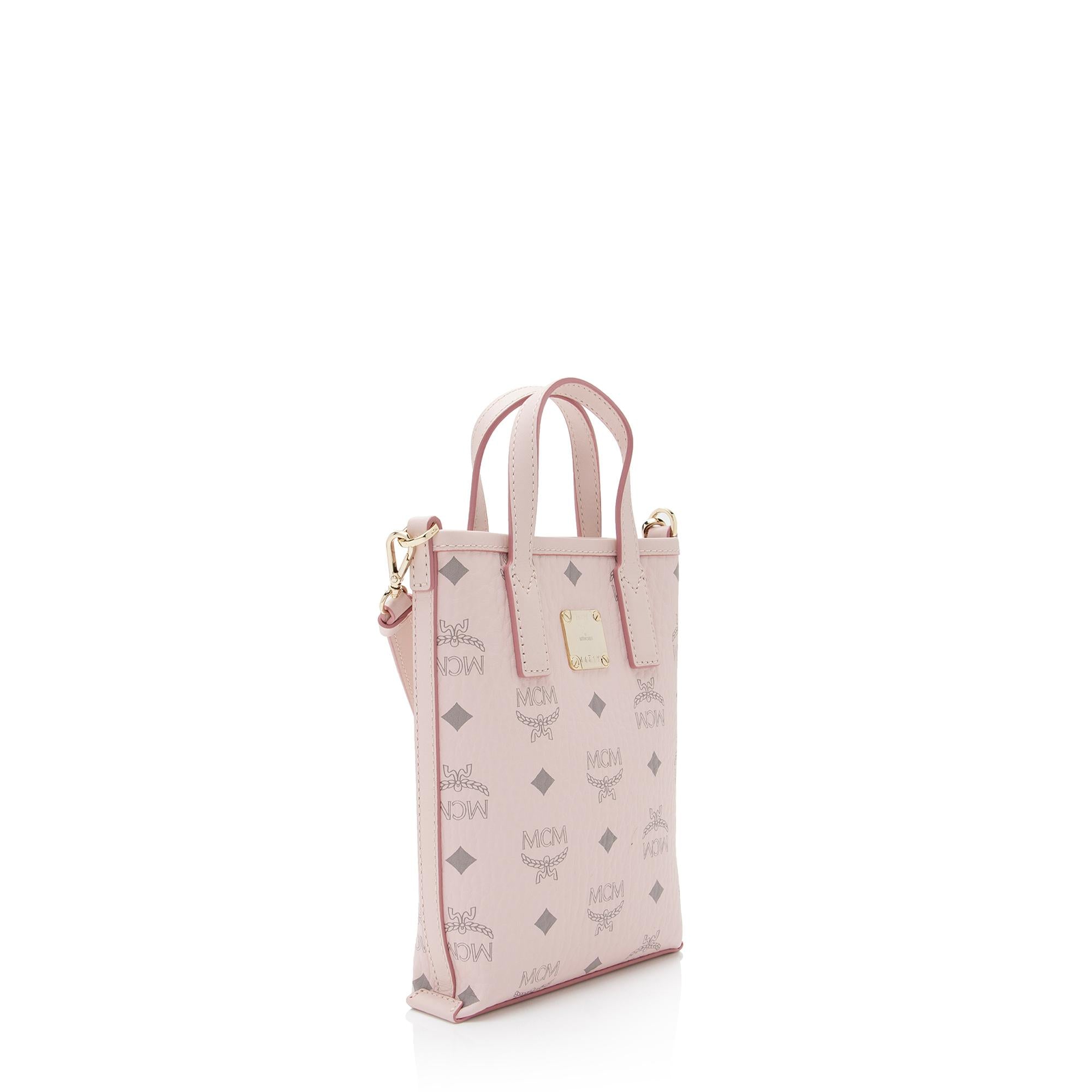 MCM Visetos Aren Mini Shopper Crossbody Bag (SHF-CyByXU)