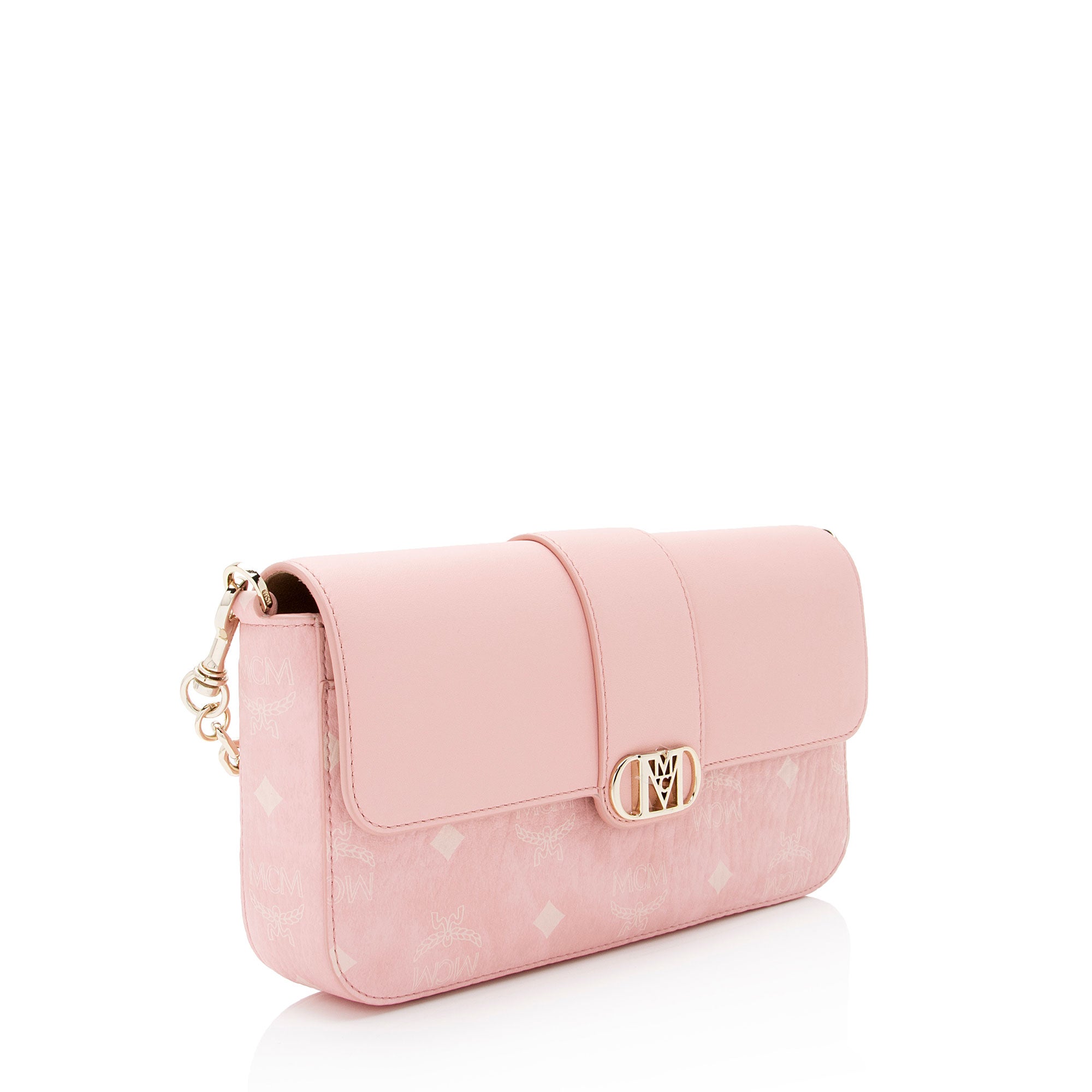 MCM Visetos Calfskin Logo Mode Travia Small Shoulder Bag (SHF-KNeT3n)