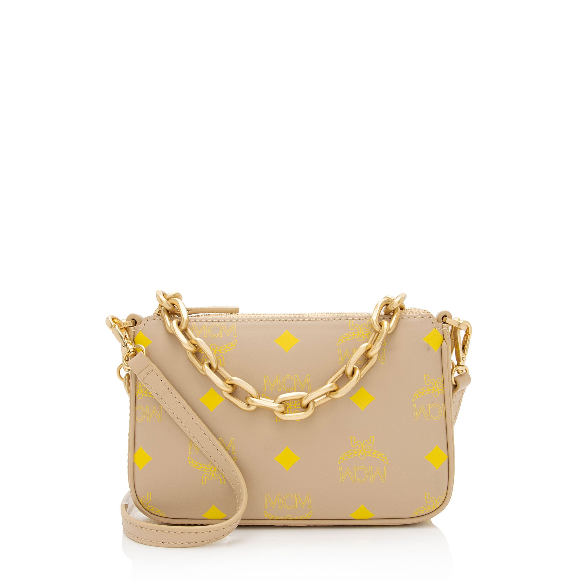 MCM Visetos Color Splash Chain Mini Crossbody Bag (SHF-yQLfQn)