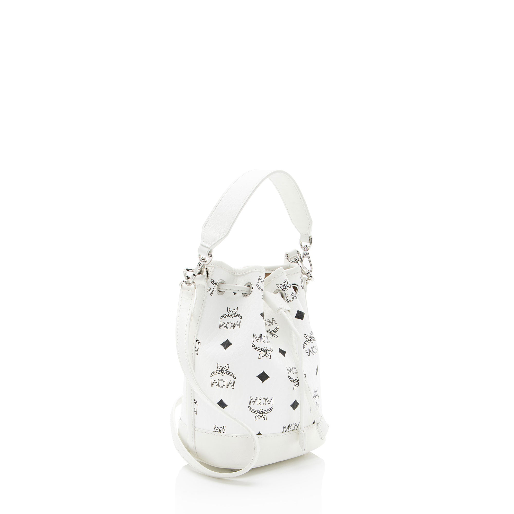 MCM Visetos Dessau Drawstring Mini Bucket Bag