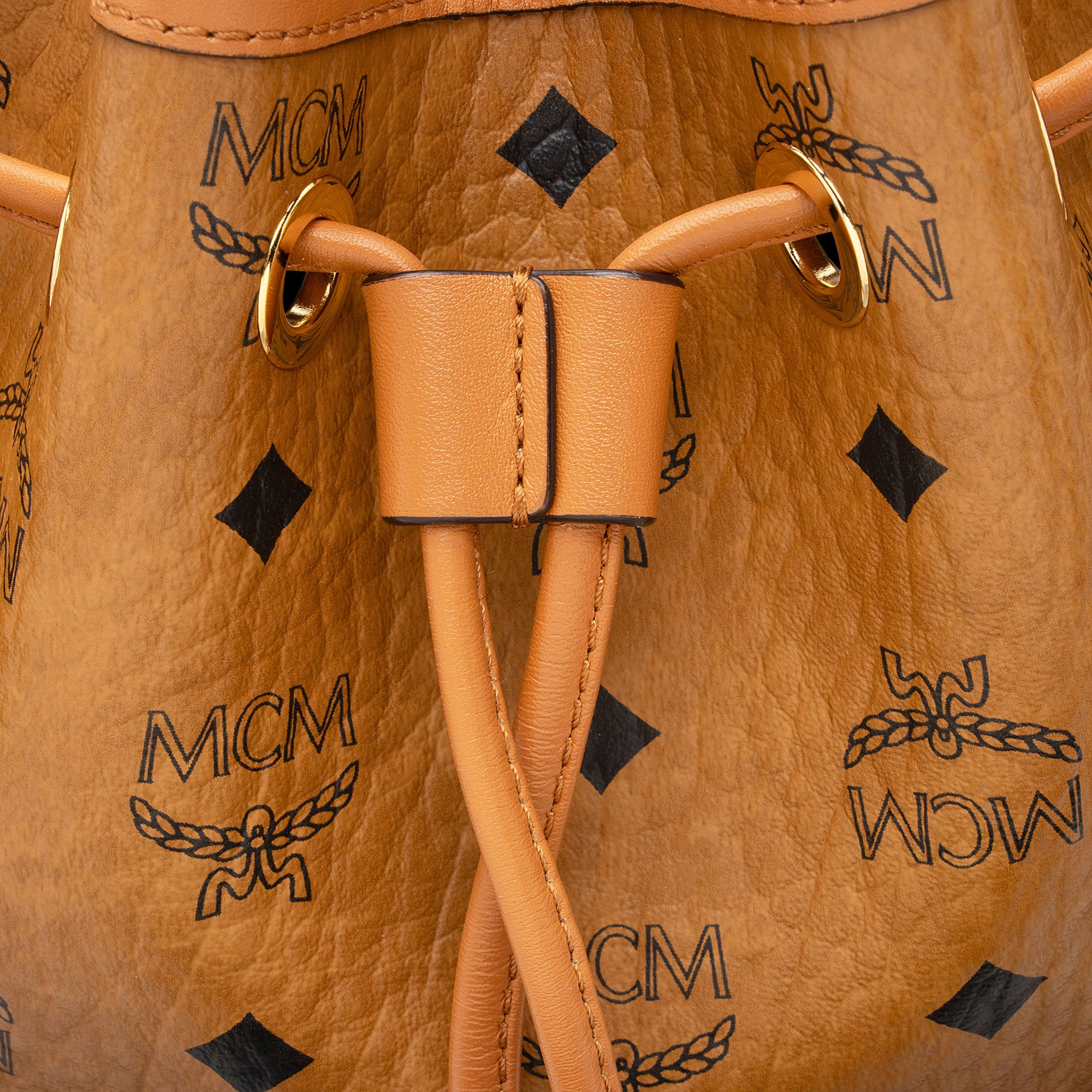 MCM Visetos Dessau Drawstring Bucket Bag