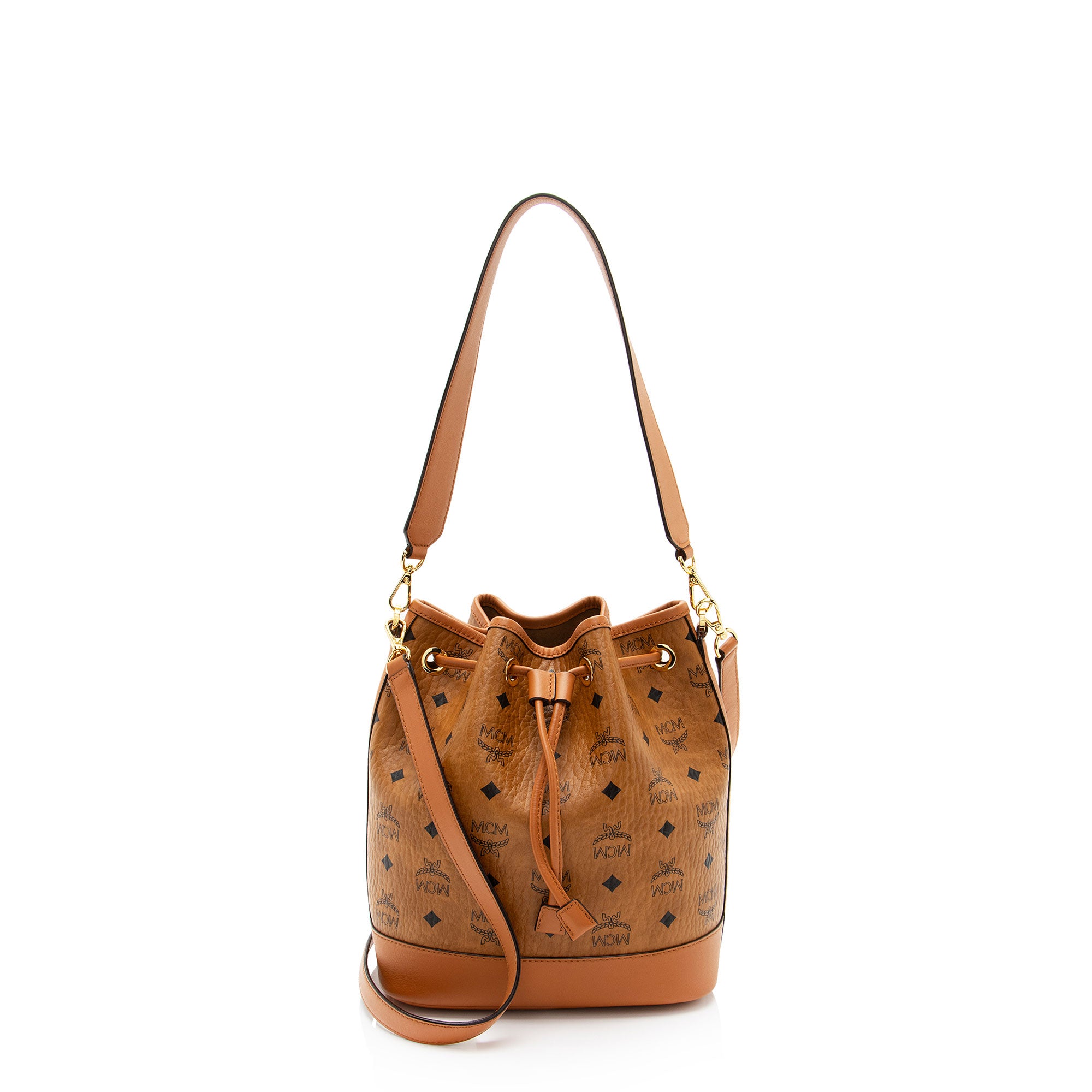 MCM Visetos Dessau Drawstring Bucket Bag