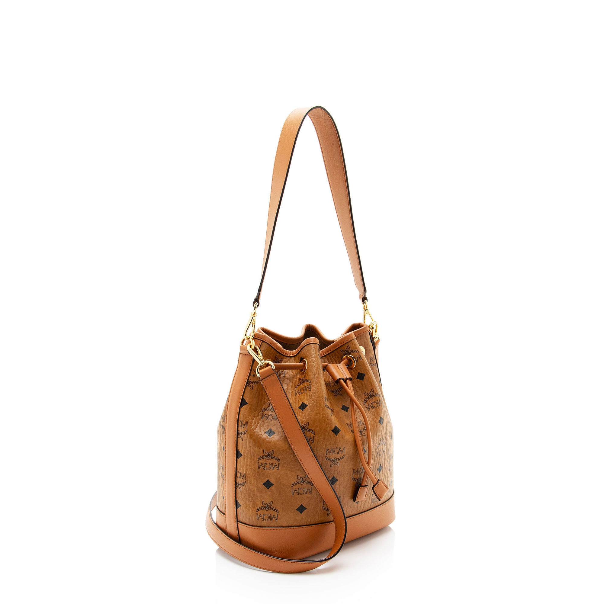 MCM Visetos Dessau Drawstring Bucket Bag