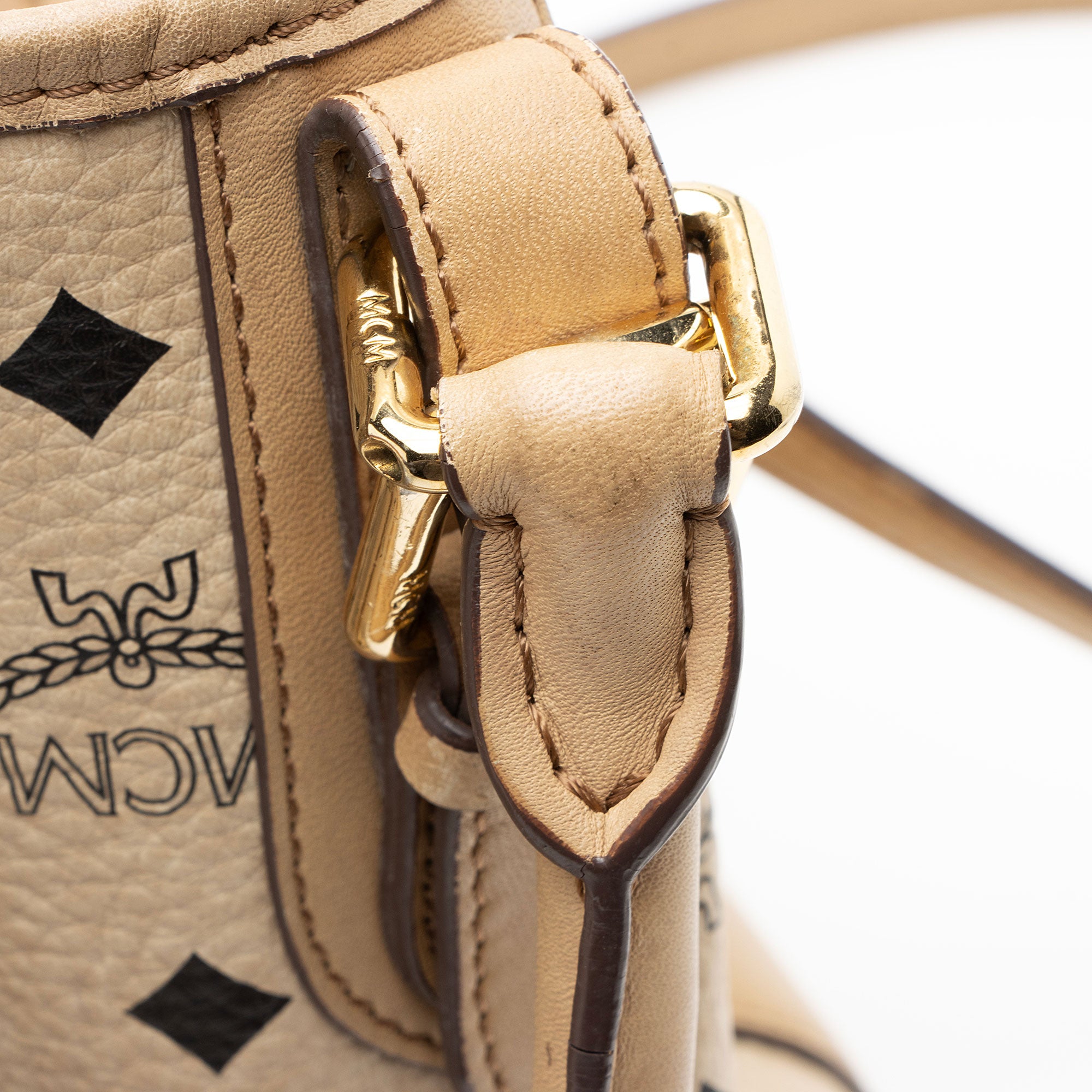 MCM Visetos Drawstring Small Shopper Tote