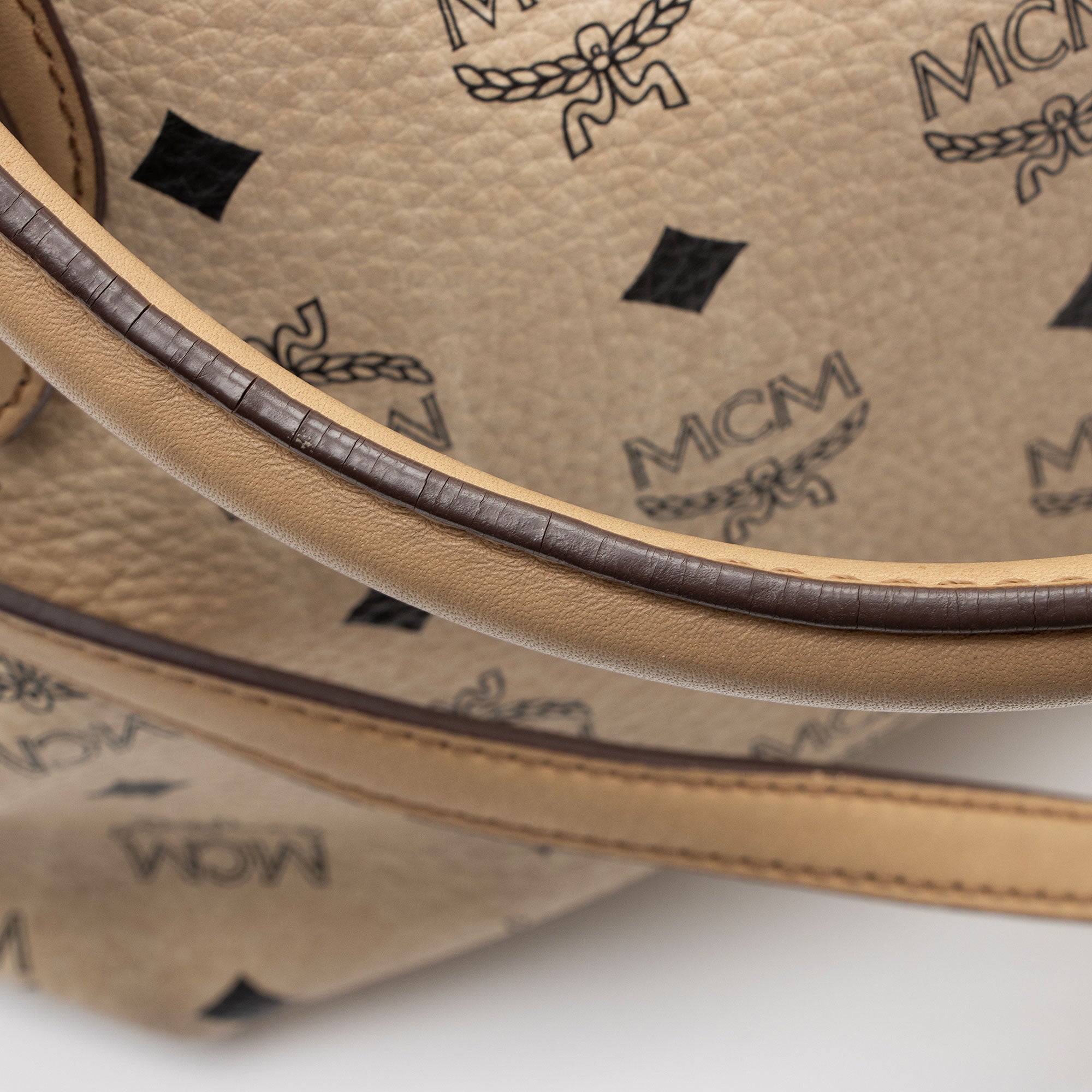 MCM Visetos Drawstring Small Shopper Tote