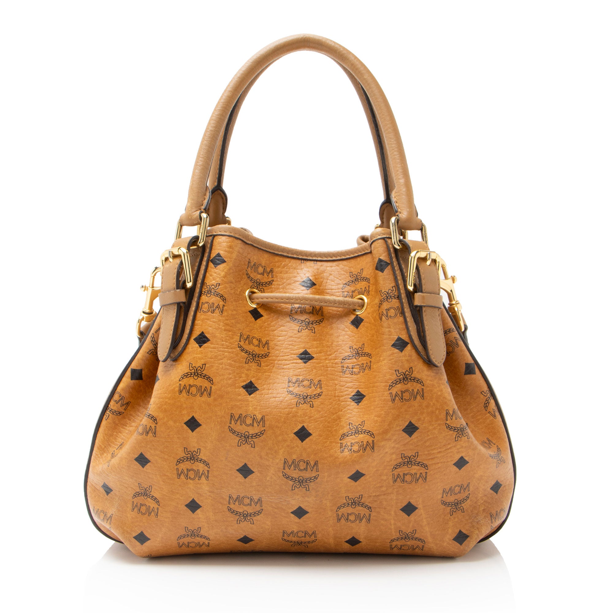 MCM Visetos Drawstring Small Shopper Tote
