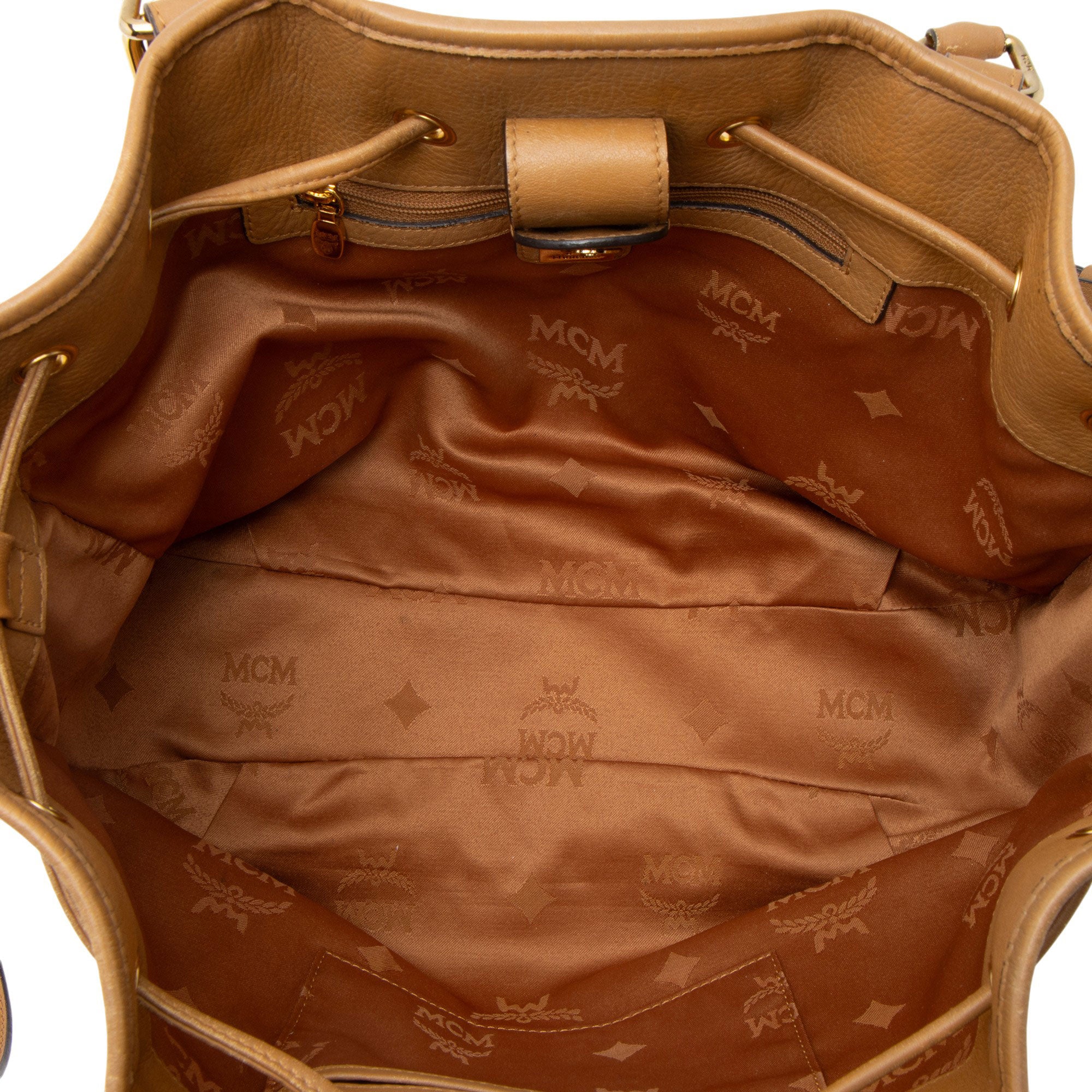 MCM Visetos Drawstring Small Shopper Tote