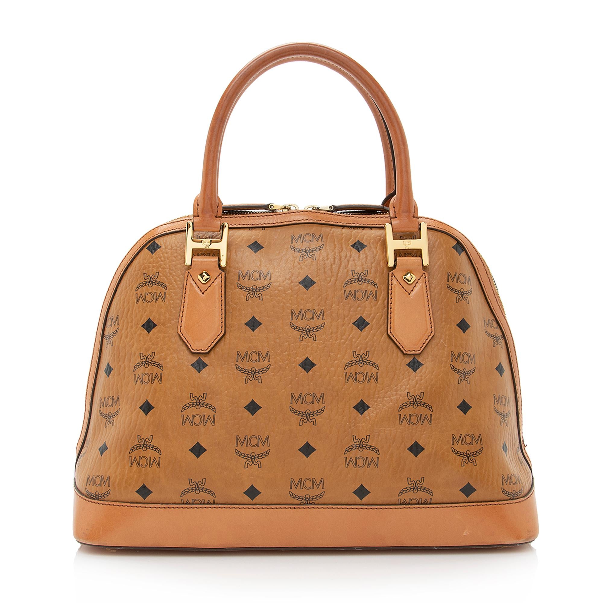 MCM Visetos Heritage Bowler Medium Satchel (SHF-22285)