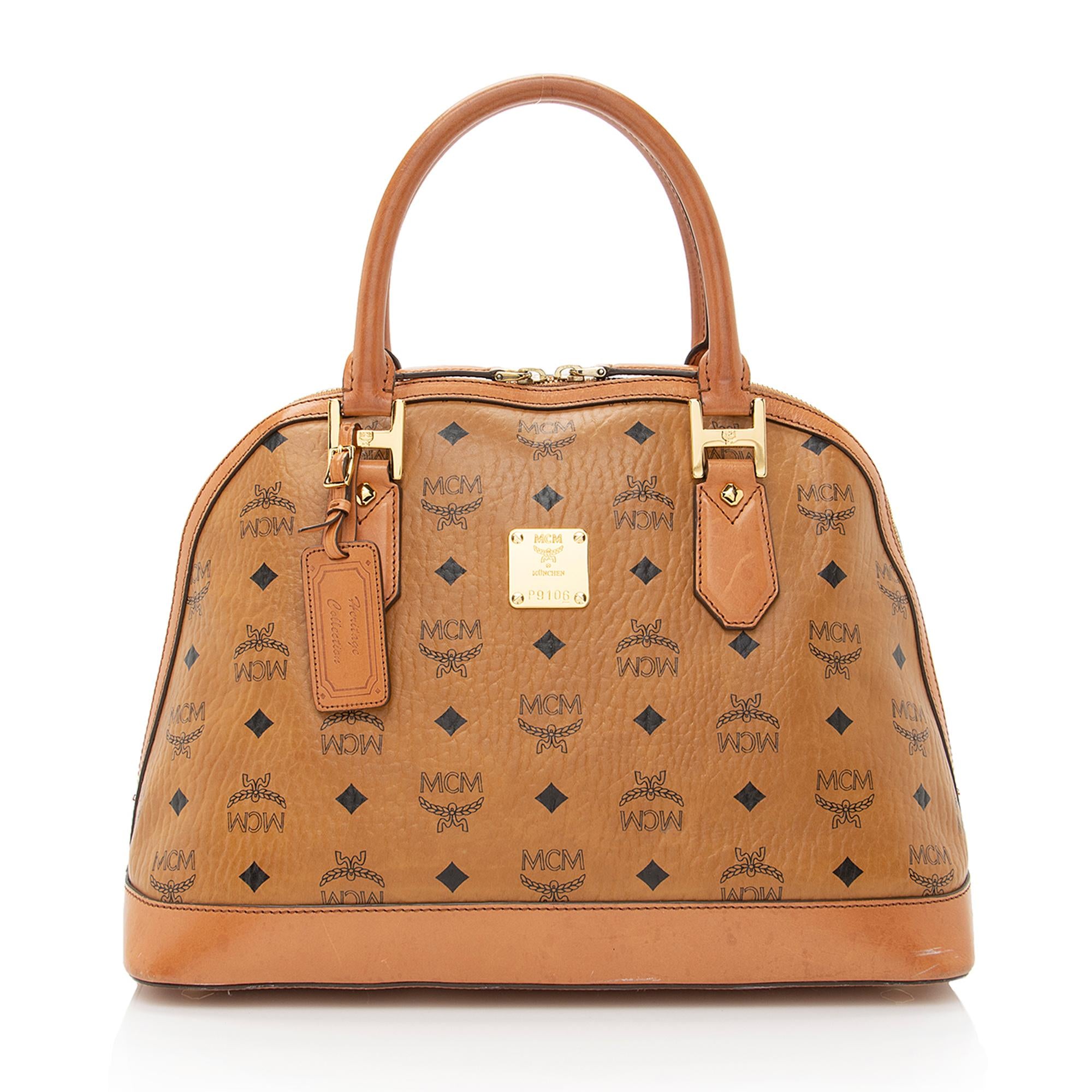 MCM Visetos Heritage Bowler Medium Satchel (SHF-22285)