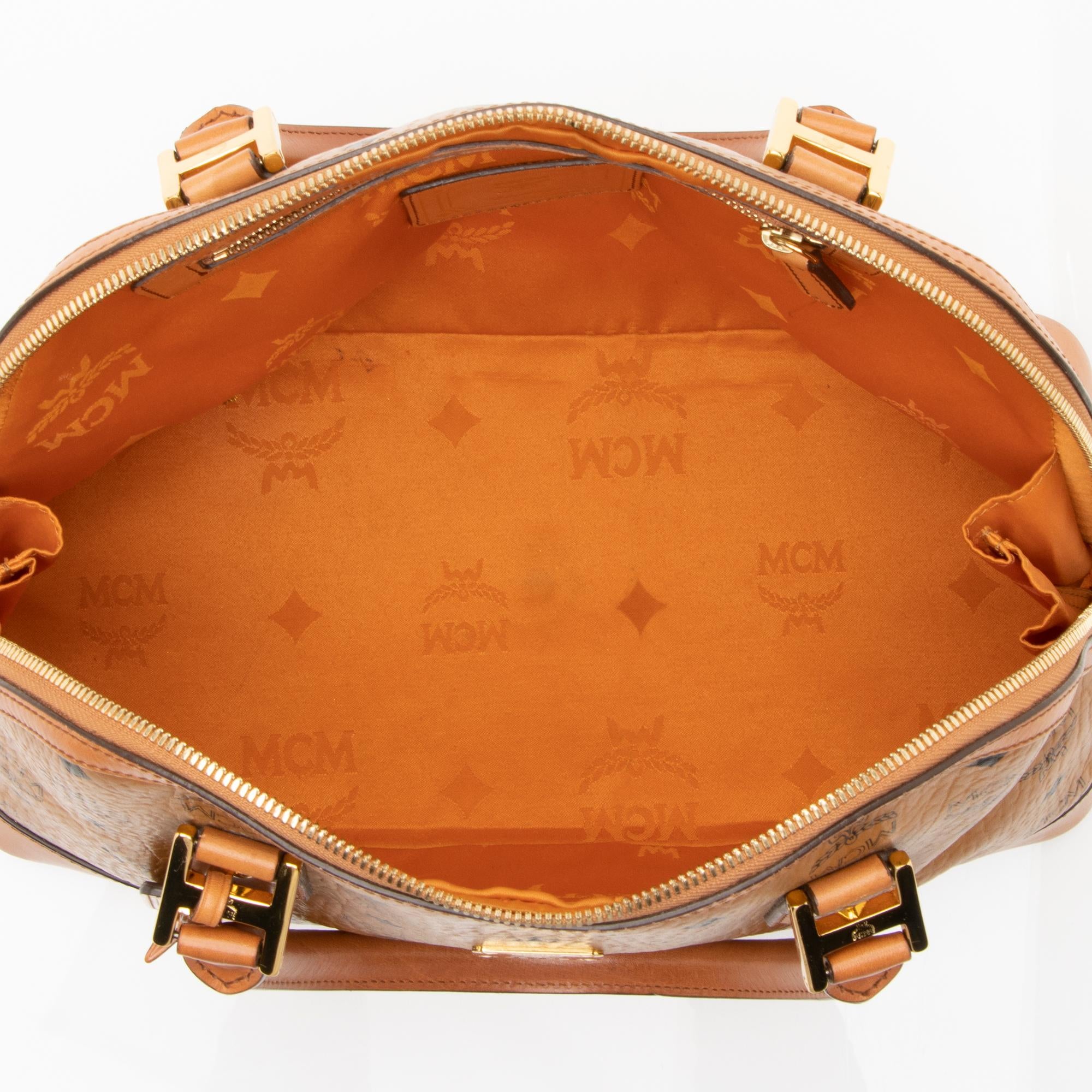 MCM Visetos Heritage Bowler Medium Satchel (SHF-22285)