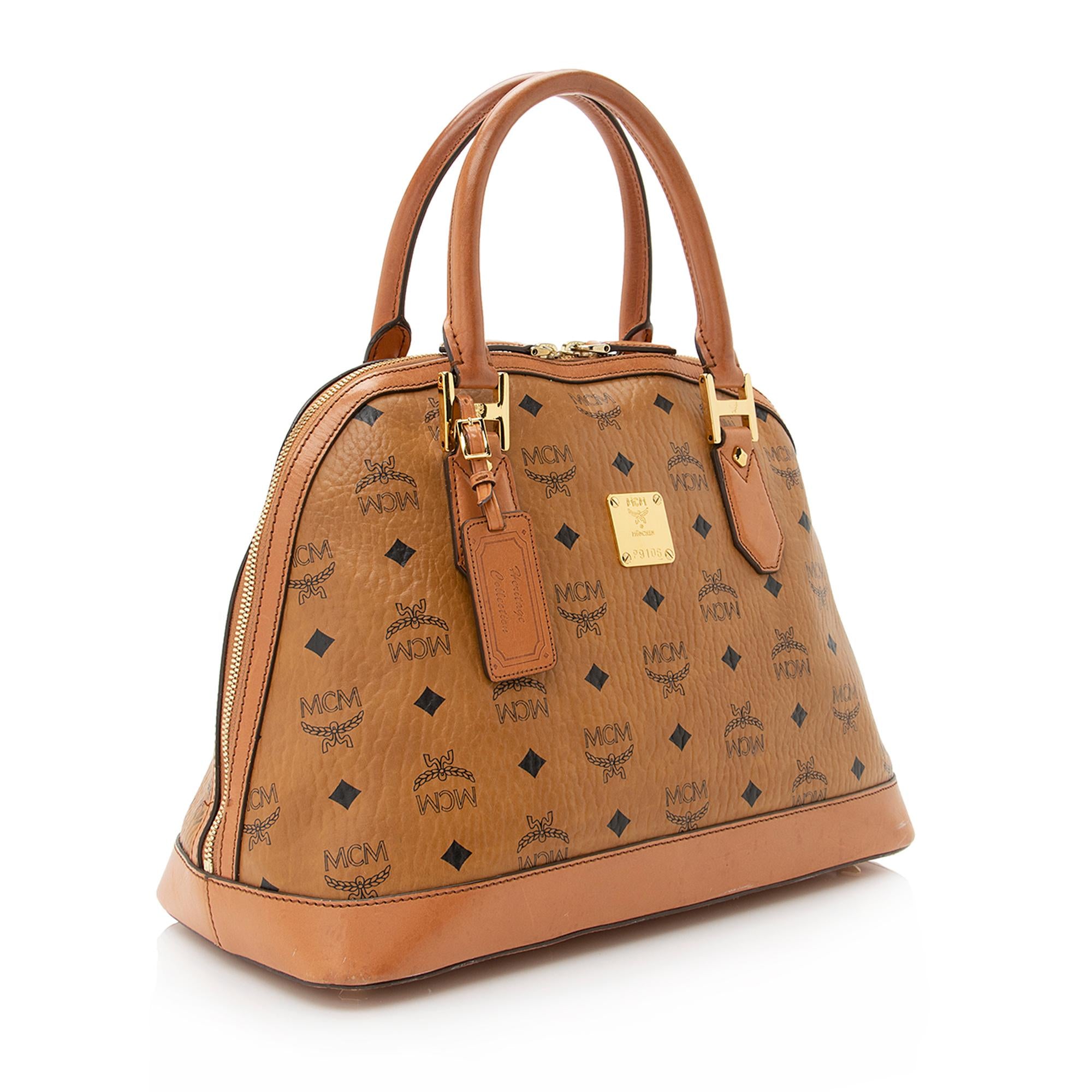 MCM Visetos Heritage Bowler Medium Satchel (SHF-22285)