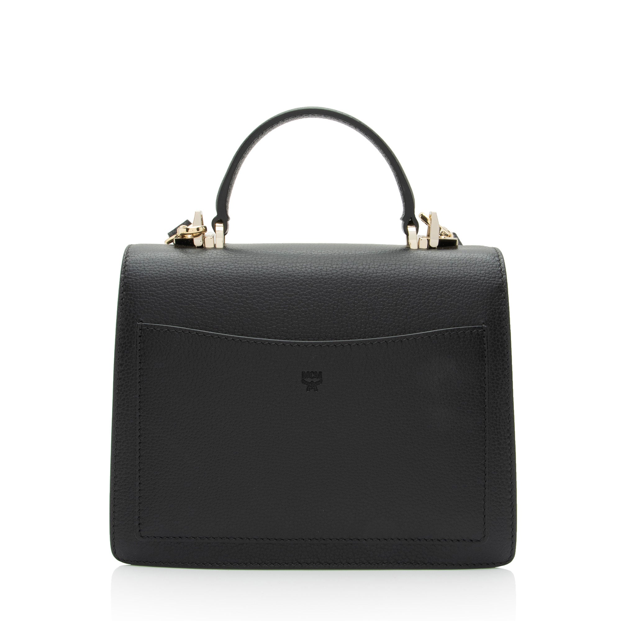 MCM Visetos Leather Patricia Top Handle