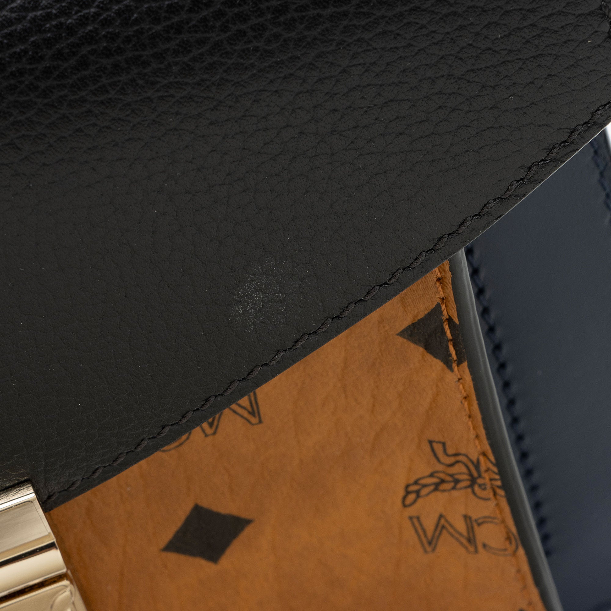 MCM Visetos Leather Patricia Top Handle