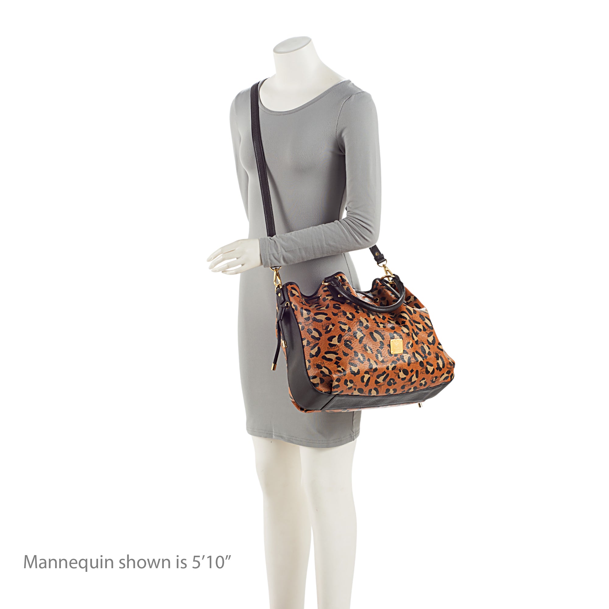 MCM Visetos Leopard Drawstring Large Tote (SHF-uyB0NU)